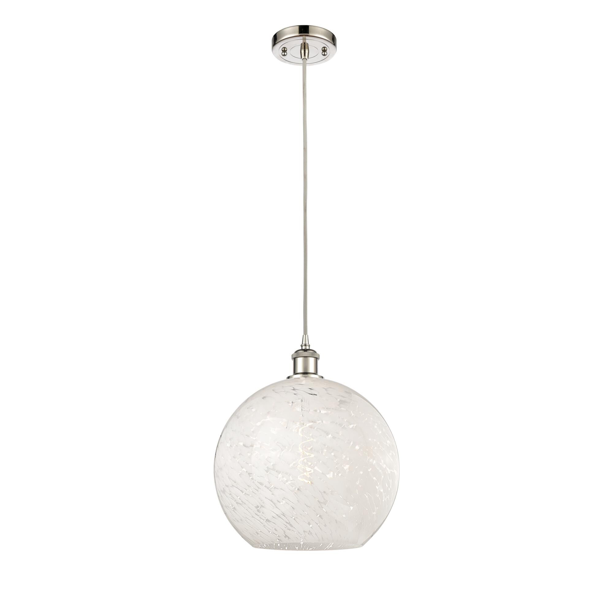 Bruno Marashlian White Mouchette 12 Inch Mini Pendant by Innovations Lighting