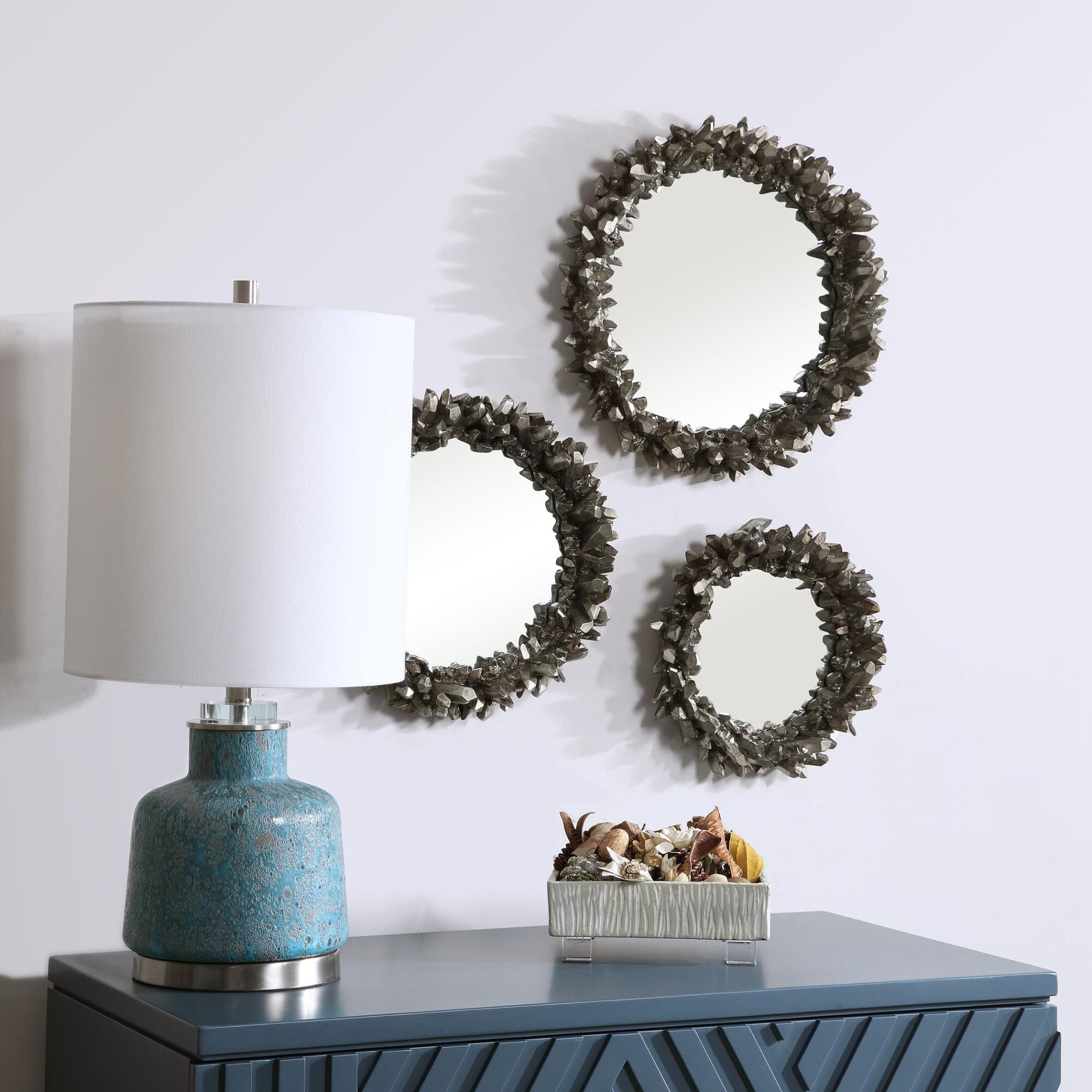 Shown in Inspired By Worldly Adventures And A Well Traveled Lifestyle, This Set Of Three Mirrors Display A Na finish