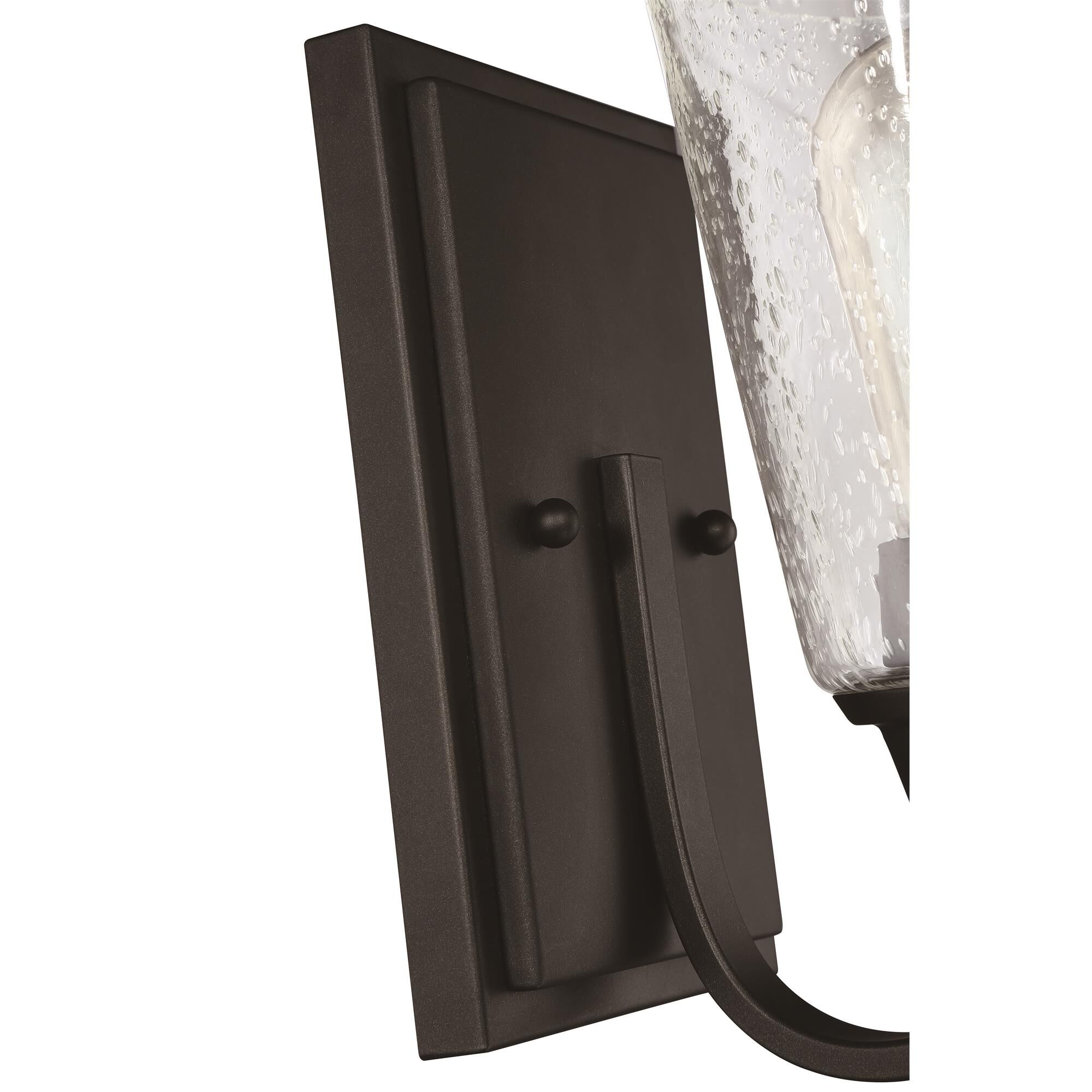 Shown in Espresso finish and Clear Seeded glass and Glass shade