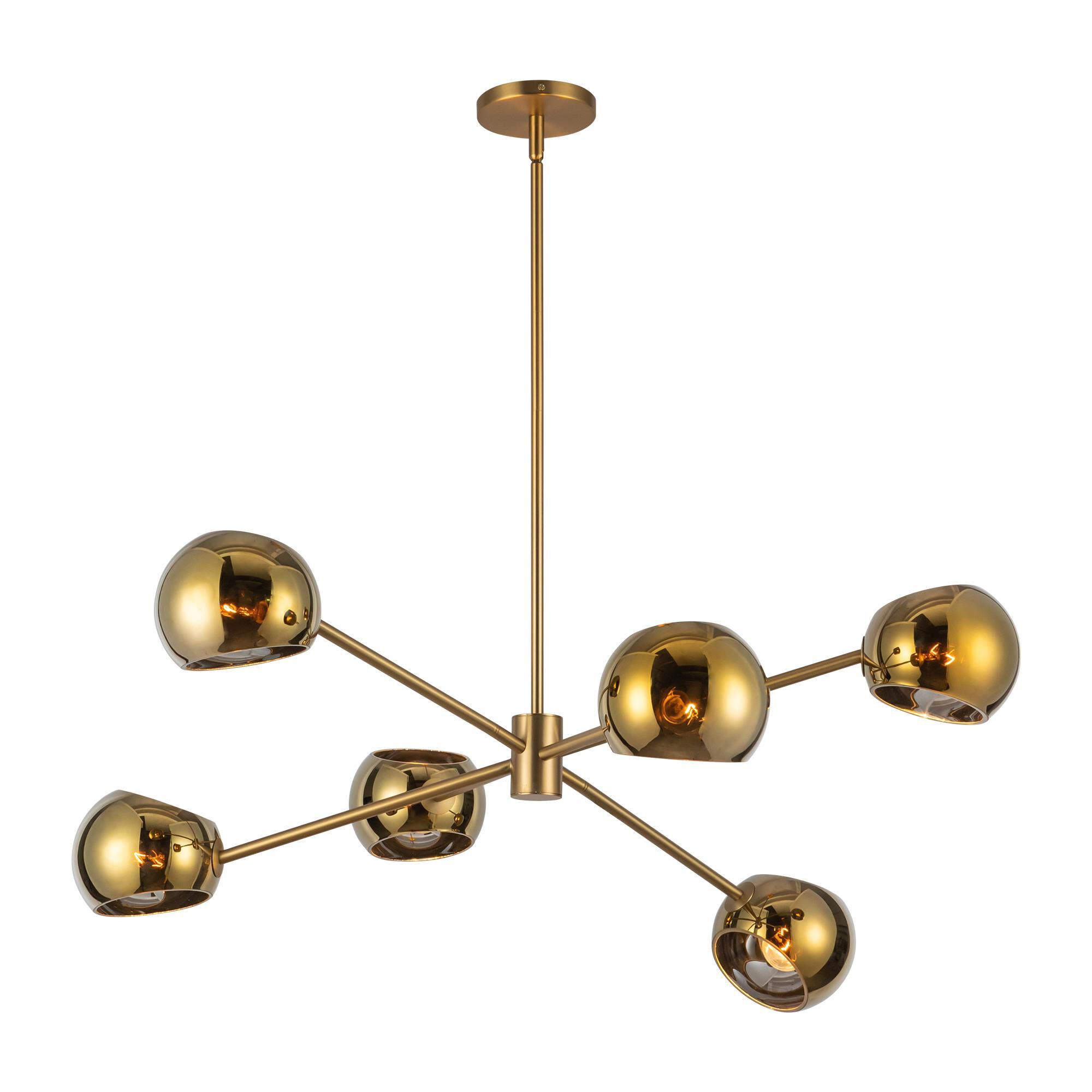Shown in Brushed Gold finish and Copper glass