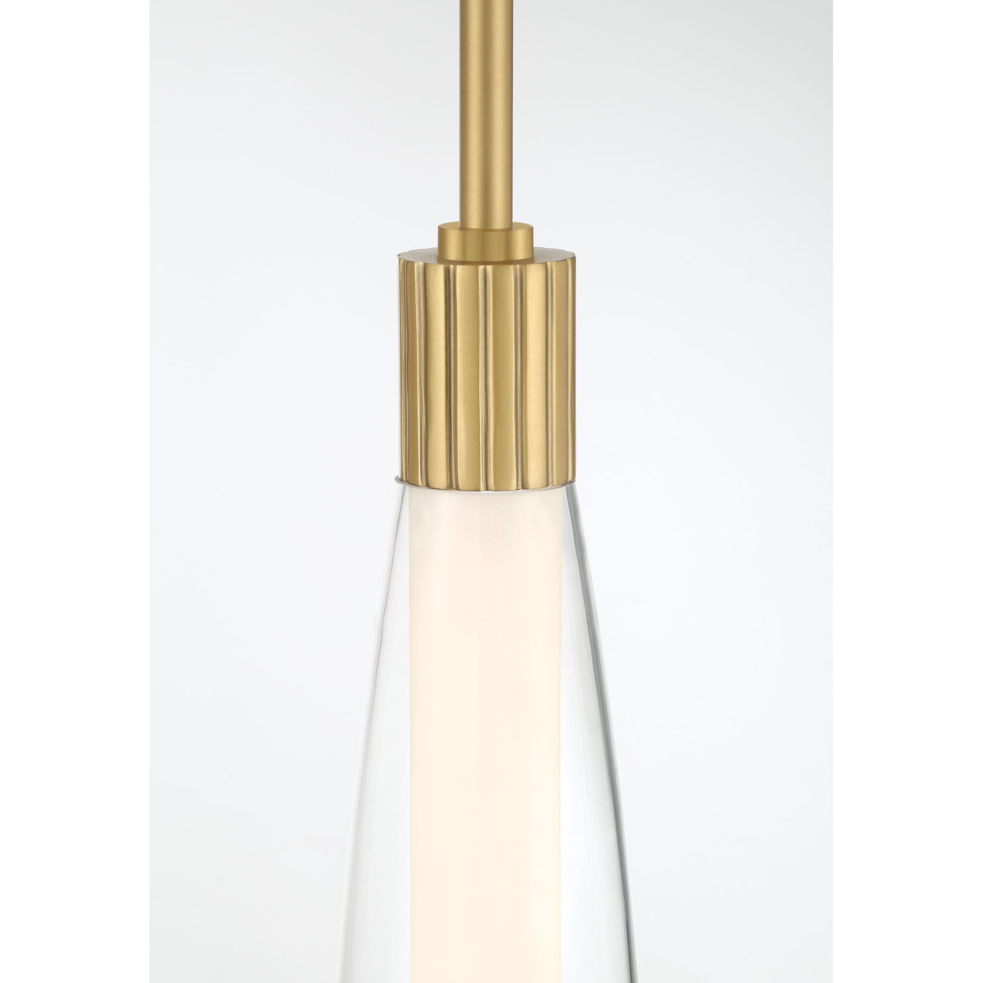 Shown in Legacy Brass finish and Clear glass and Glass shade