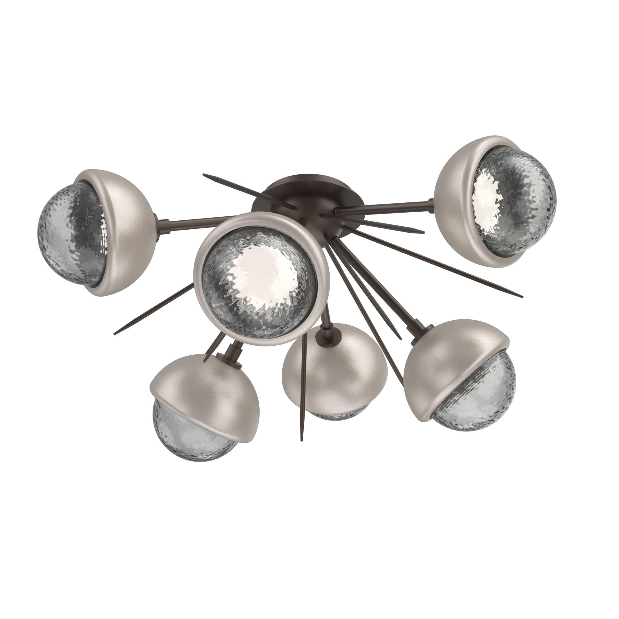 Shown in Flat Bronze finish and Smoke glass and Beige Silver accent