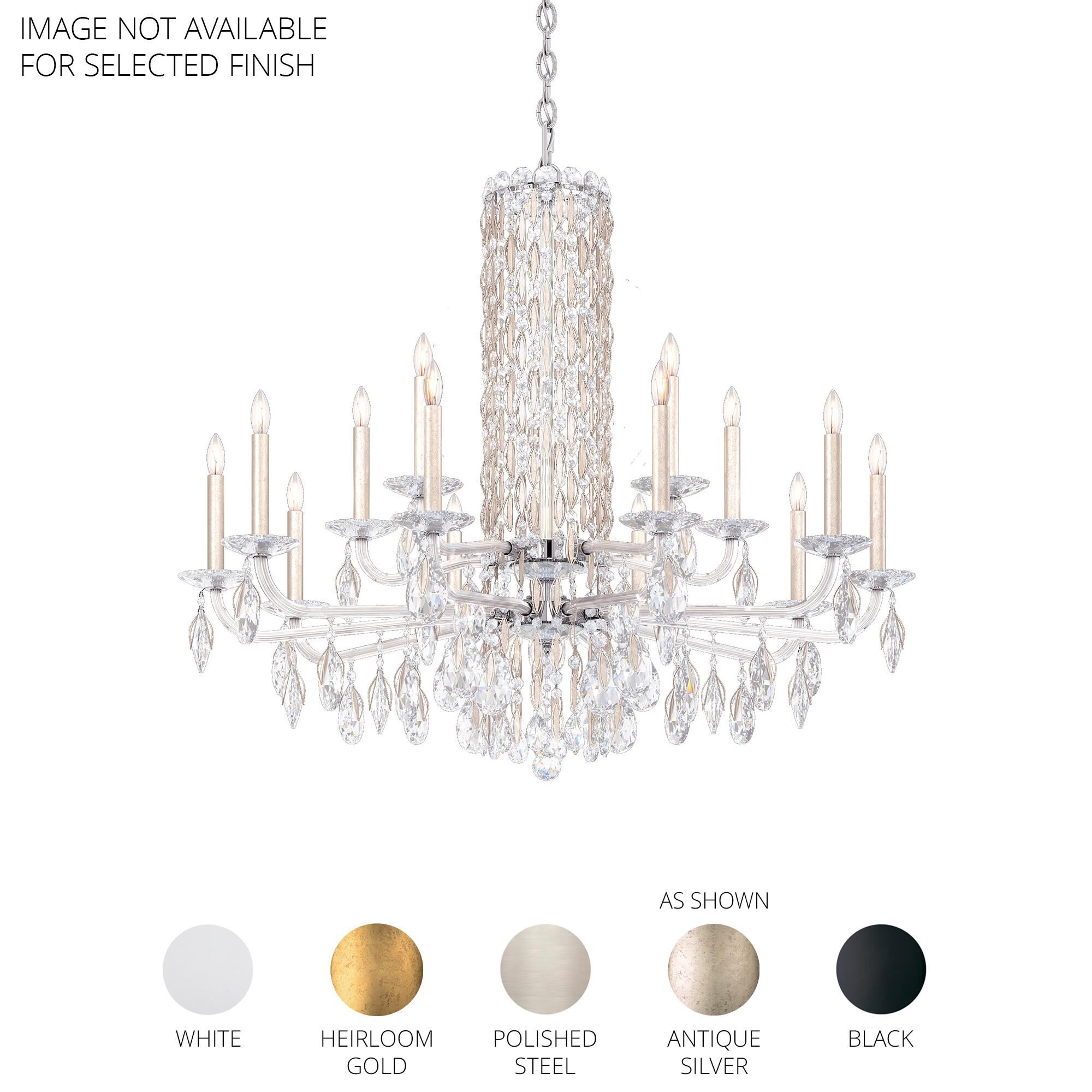 Shown in Black finish and Clear Radiance crystal
