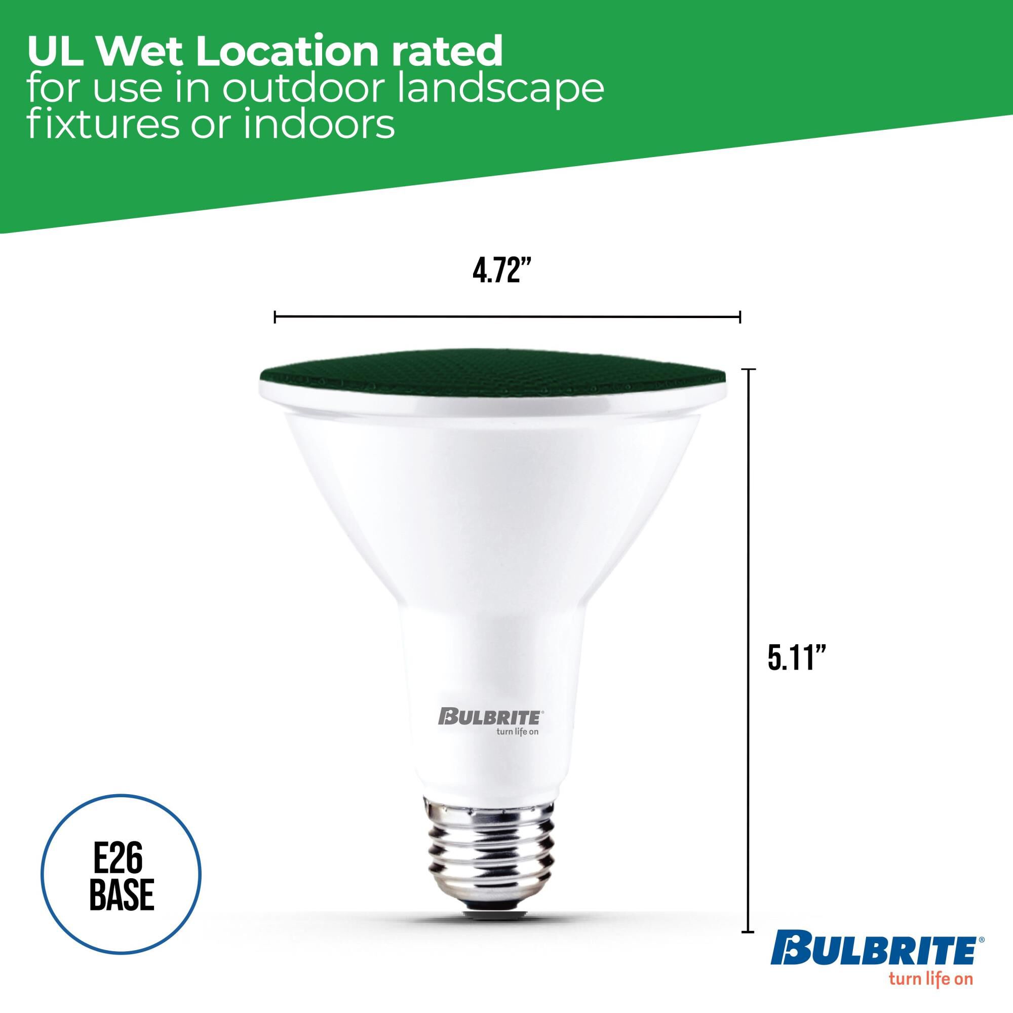 Green PAR38 Base E26 LED Light Bulb,