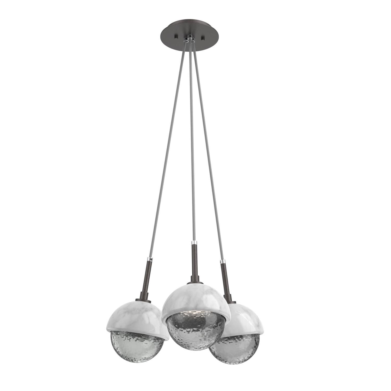 Shown in Graphite finish and Smoke glass and White Marble accent