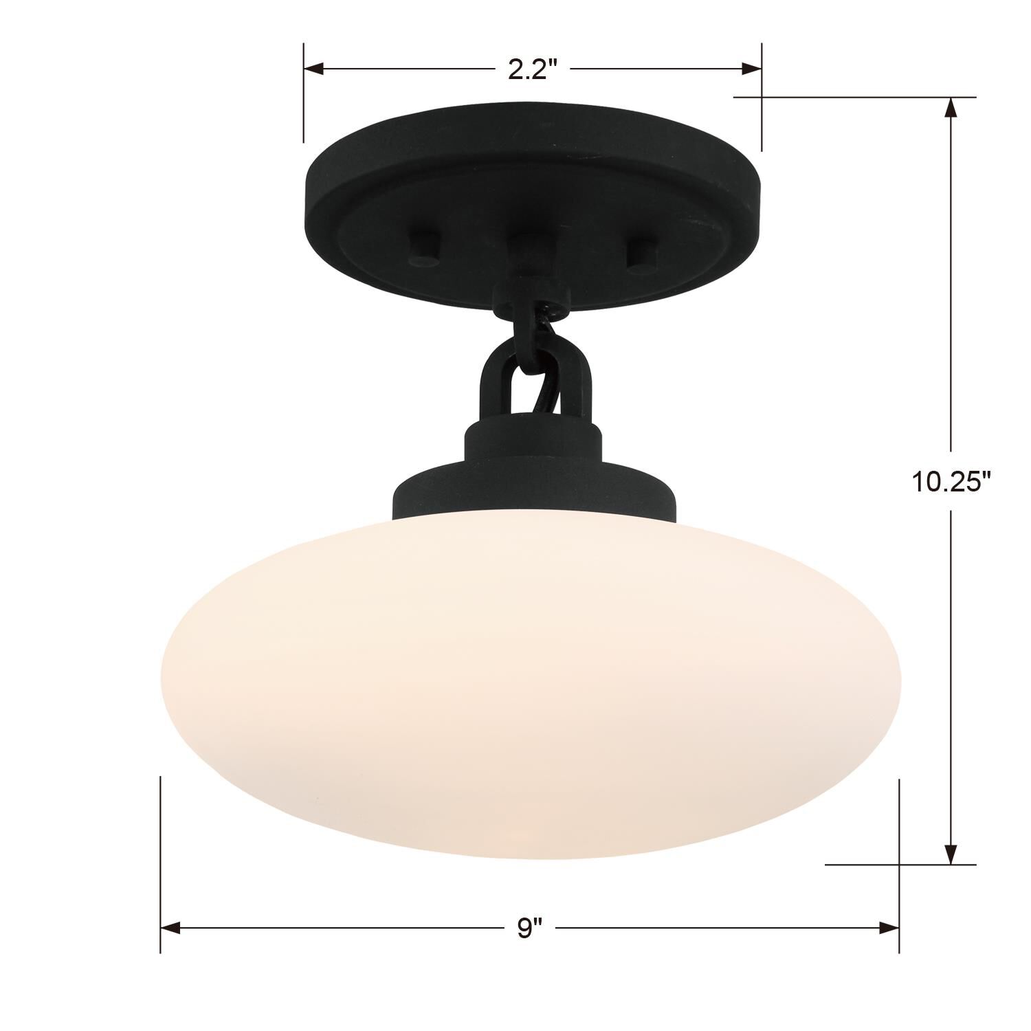 Parker 9 Inch 1 Light Flush Mount by Crystorama