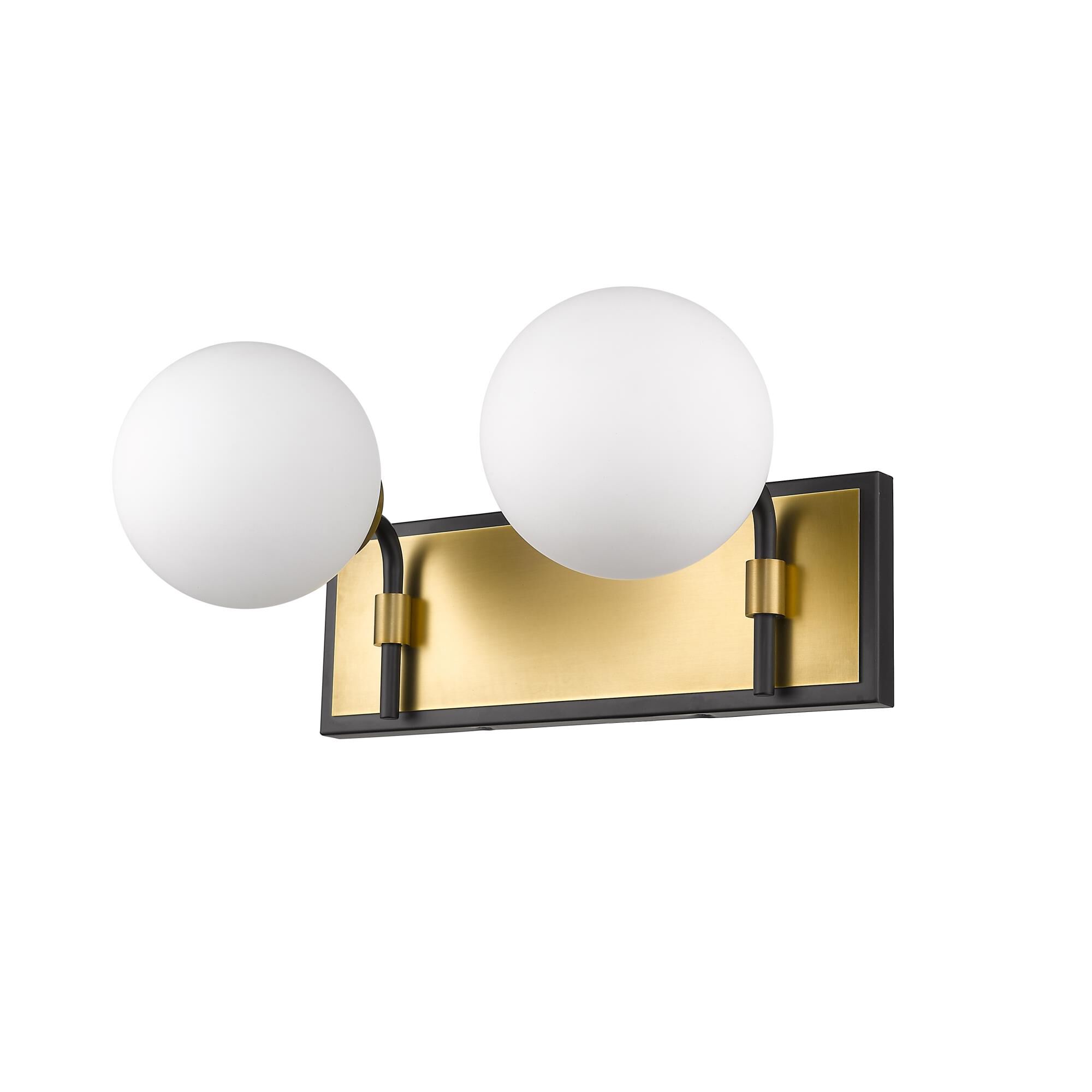 Shown in Matte Black + Olde Brass finish and Glass shade