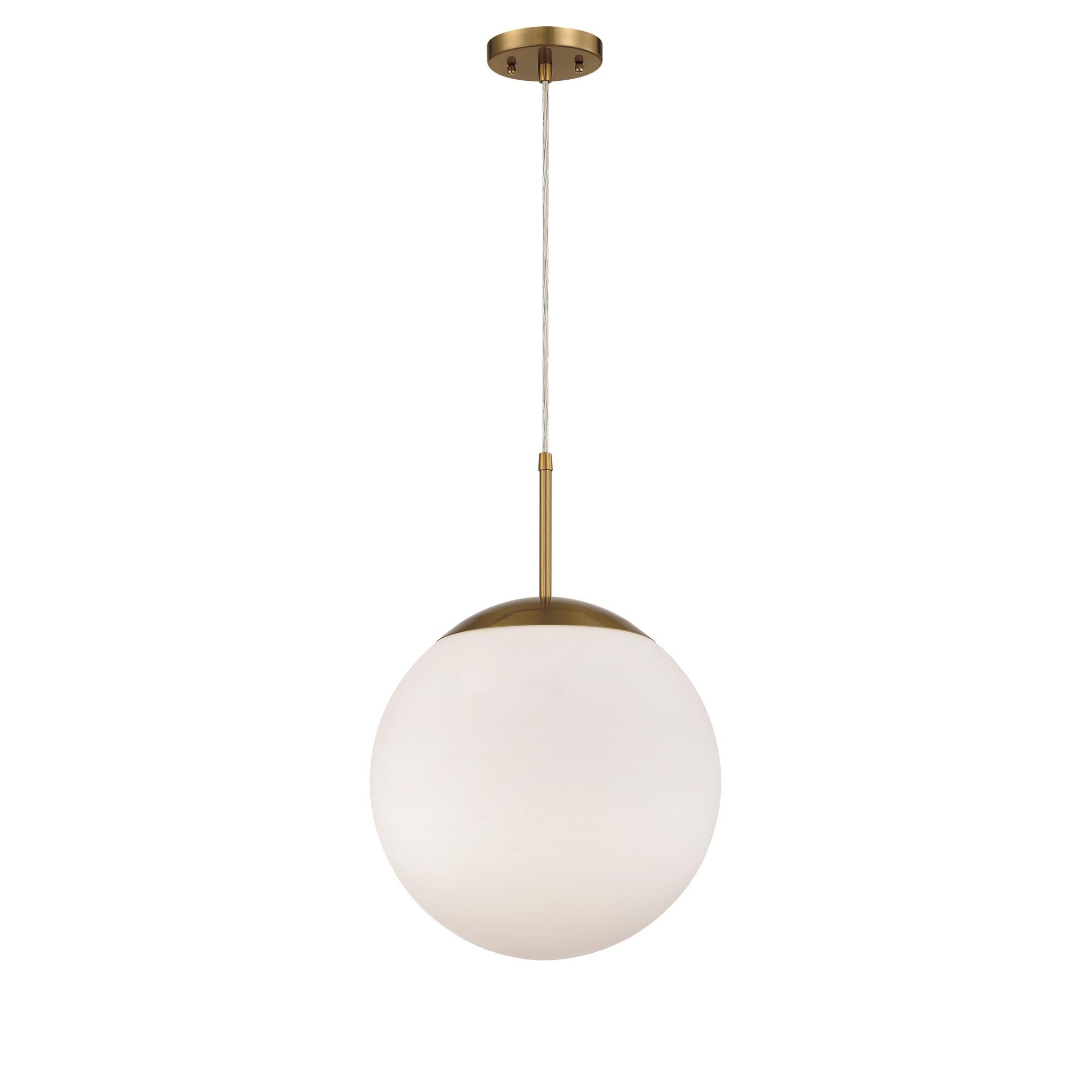 Shown in Satin Brass finish and Frostwhite glass