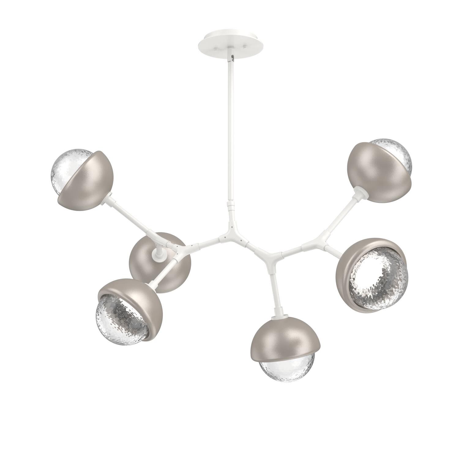 Shown in Salt White finish and Clear glass and Beige Silver accent