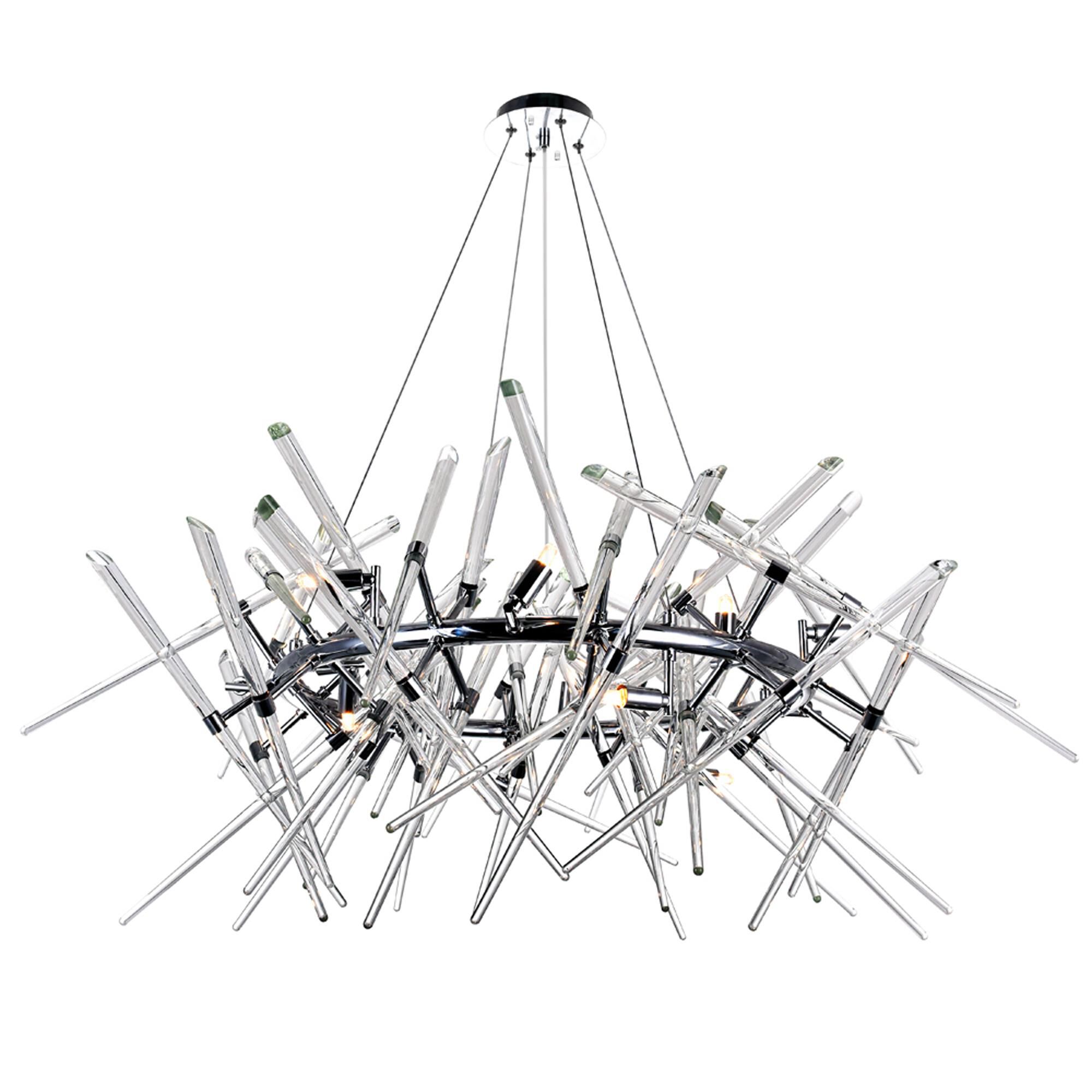Icicle 42 Inch 12 Light Chandelier by CWI Lighting