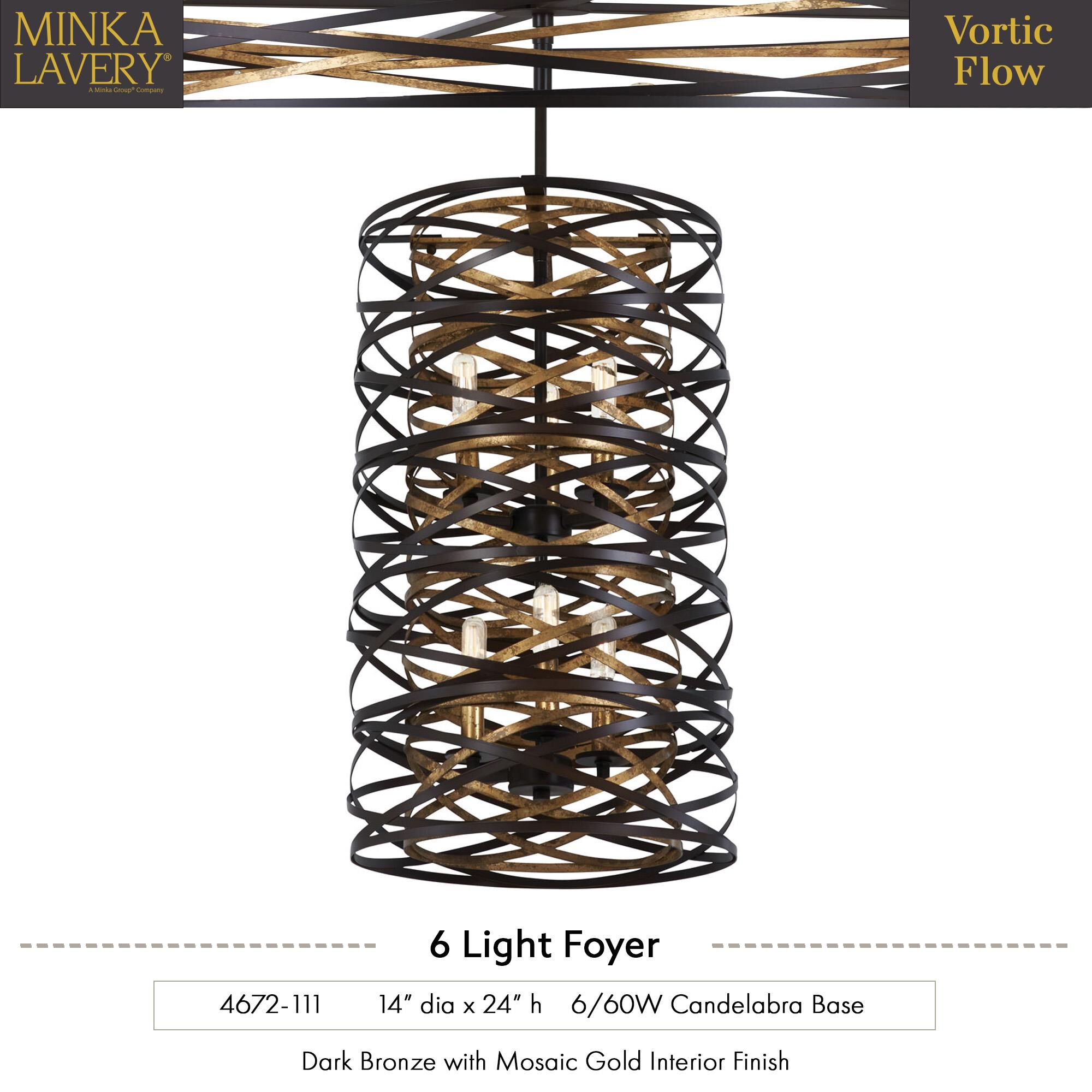 Vortic Flow 14 Inch Large Pendant by Minka Lavery