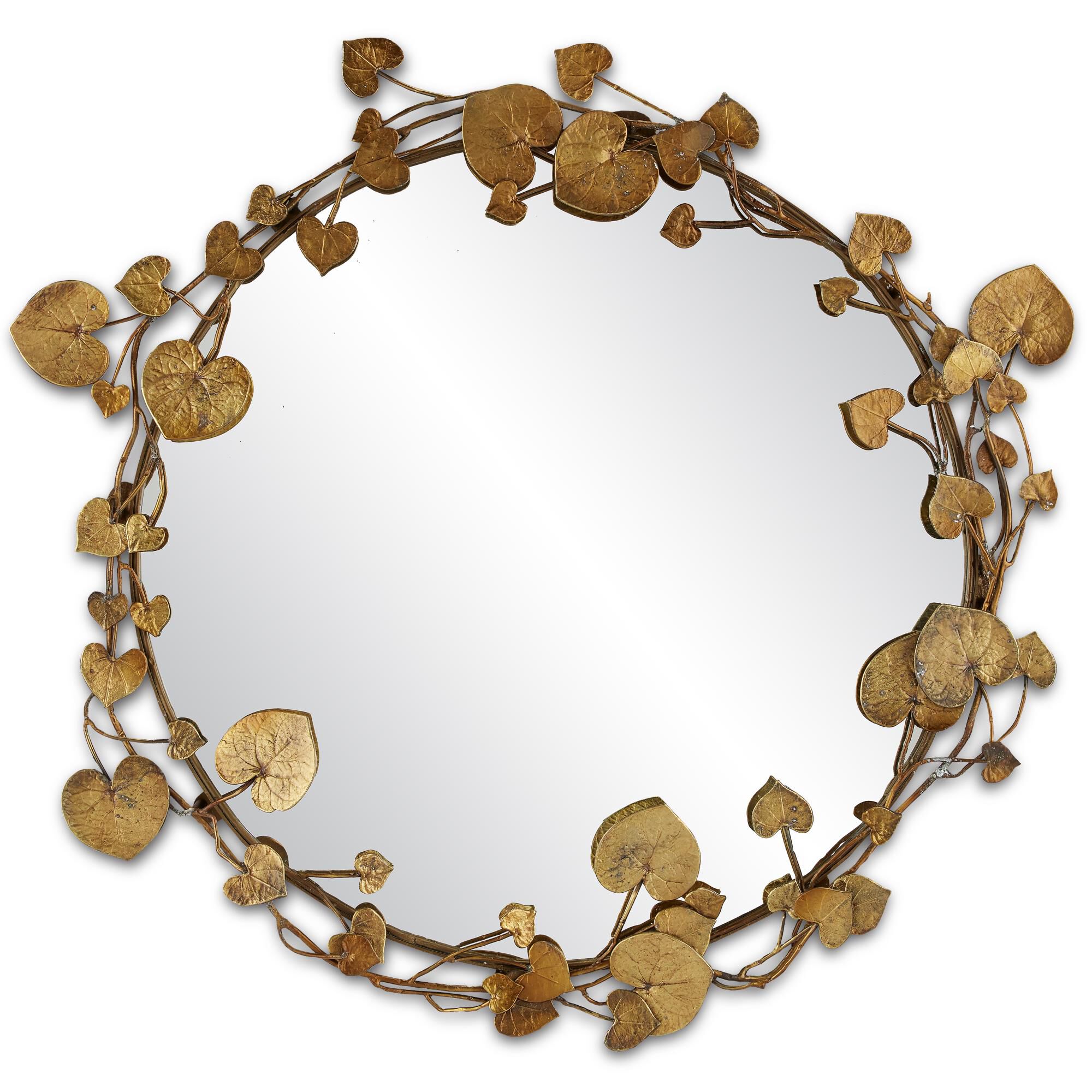 Vinna Brass Round Mirror Decorative Mirrors by Currey and Company