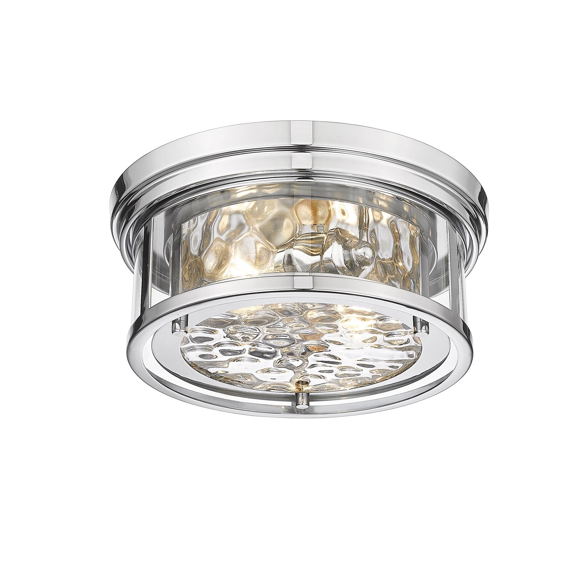 Shown in Polished Nickel finish and Glass shade