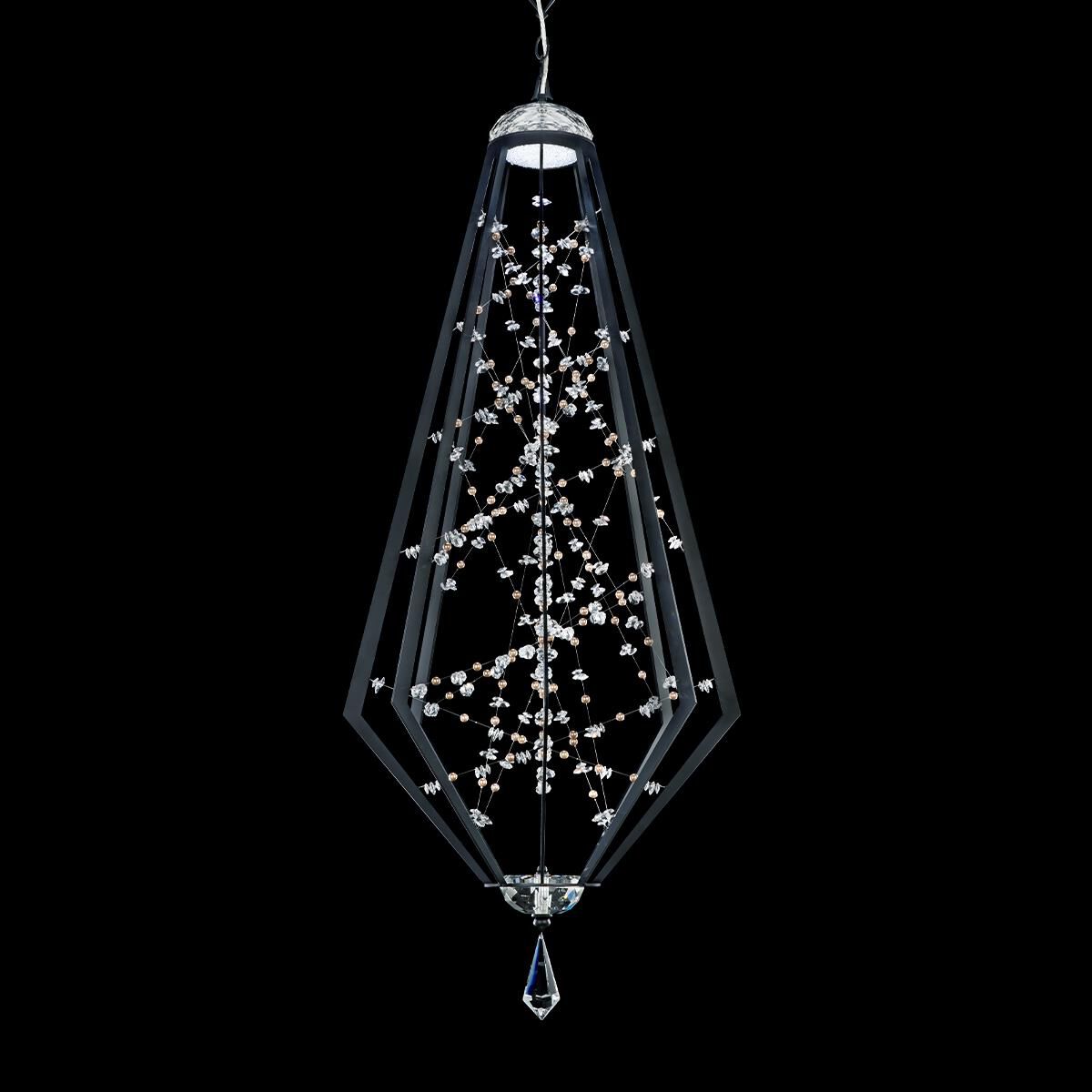 Shown in Black With Gold Pearl finish and Radiance crystal and Crystal glass
