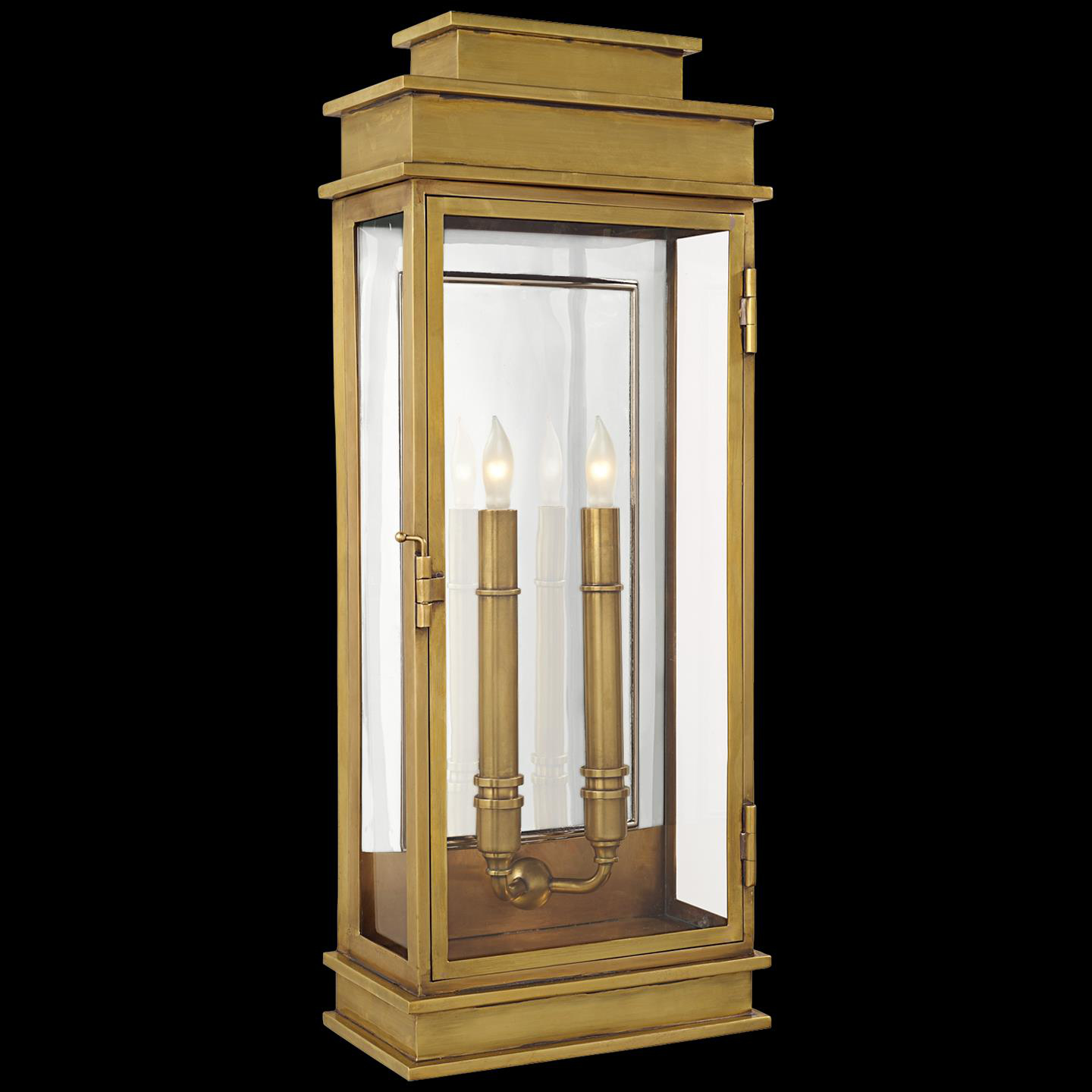 Shown in Antique-Burnished Brass finish and Clear glass