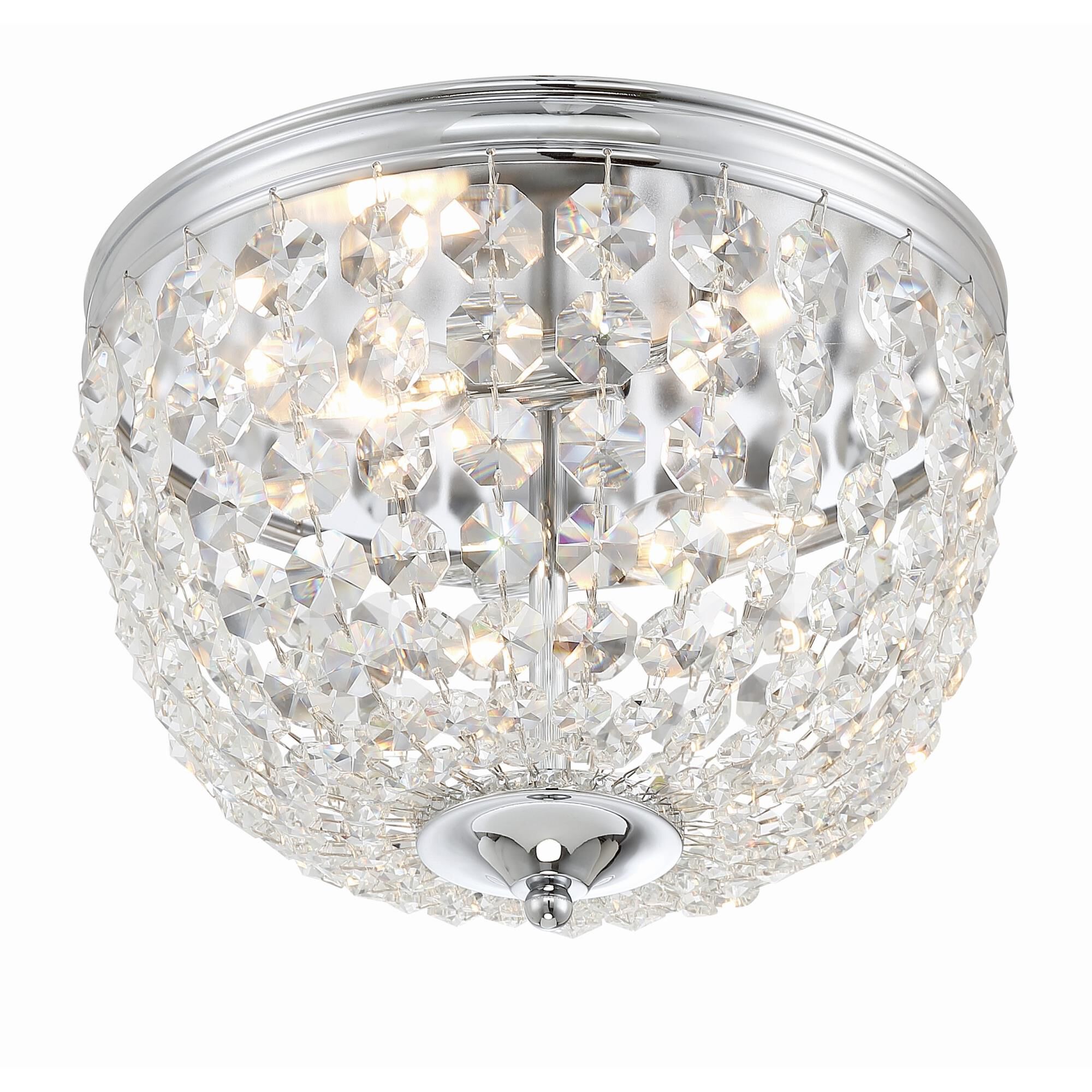 Shown in Polished Chrome finish and Hand Cut crystal