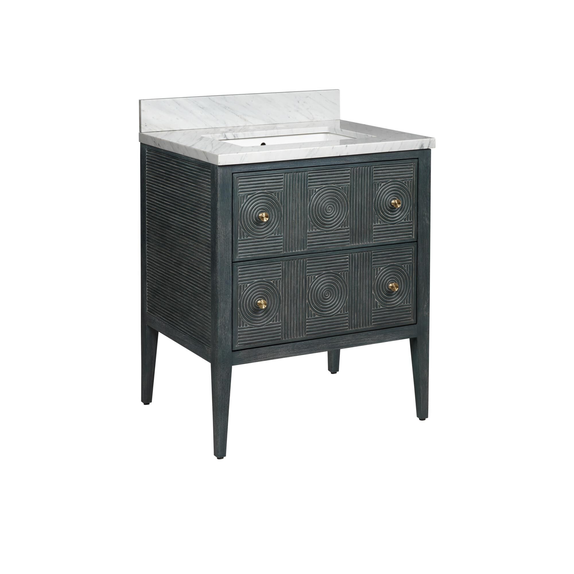 Shown in Vintage Navy, Natural, White, Brushed Brass, Polished Nickel finish