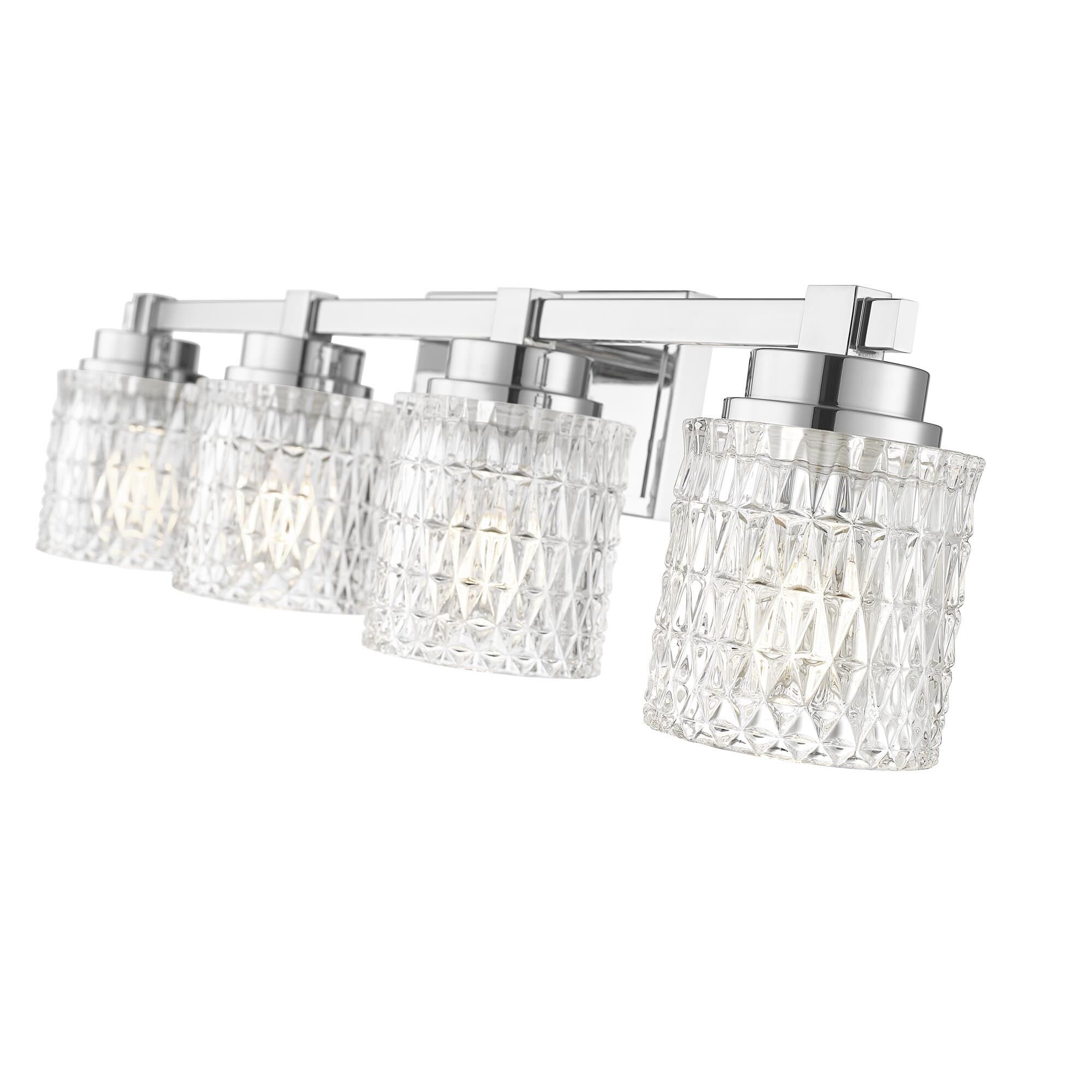 Shown in Chrome finish and Clear Diamond glass