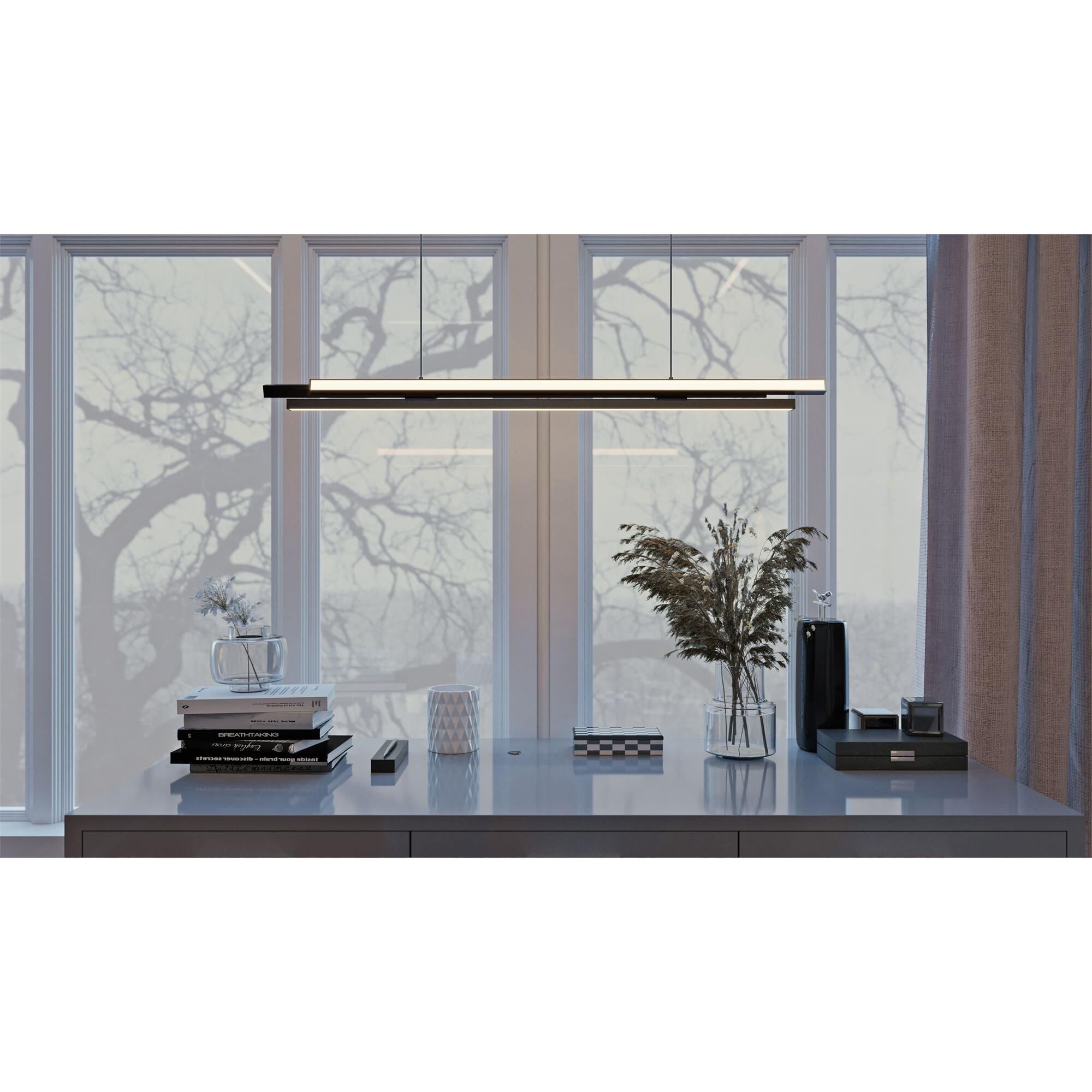 Shown in Black finish and Black Steel shade