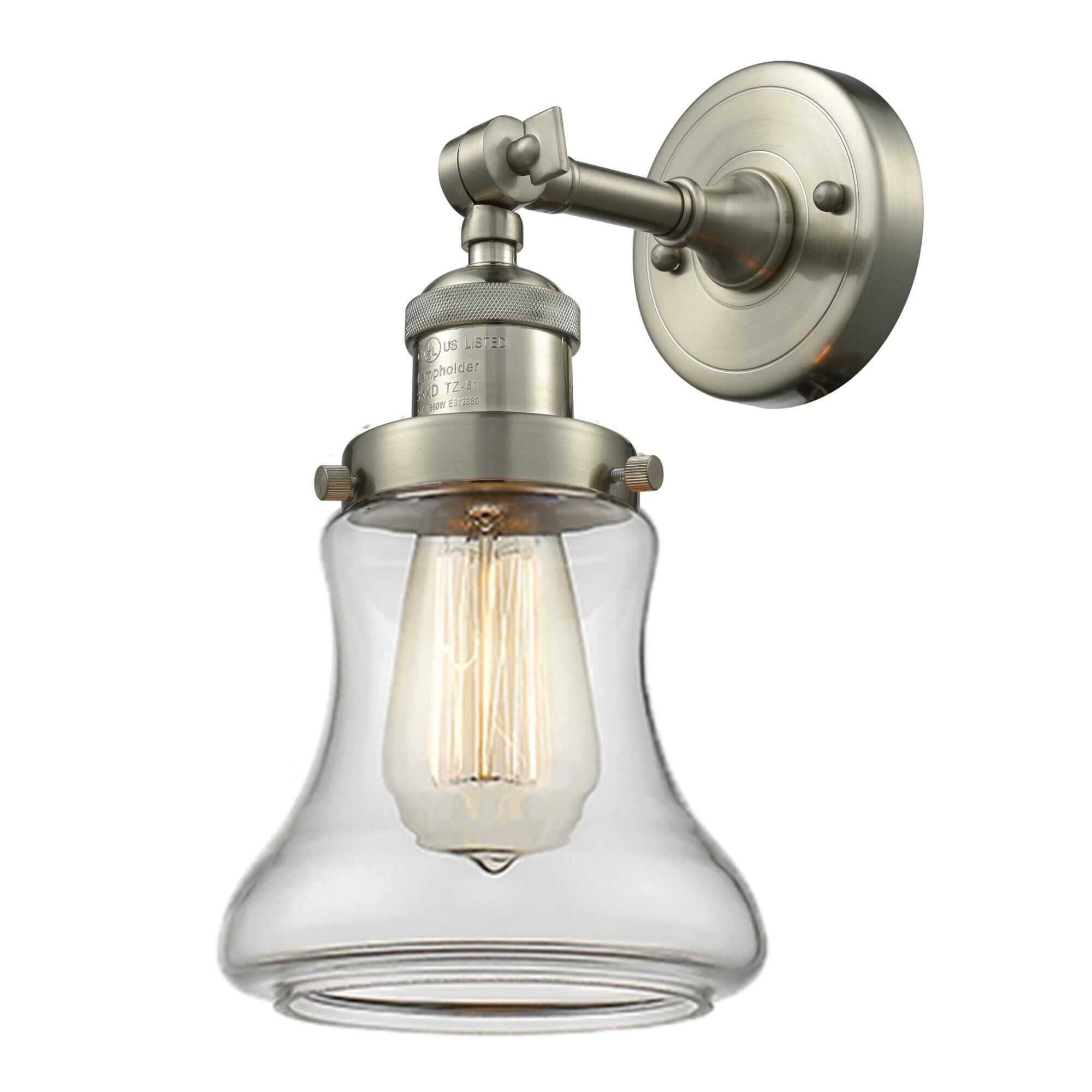 Shown in Polished Nickel finish and Clear glass