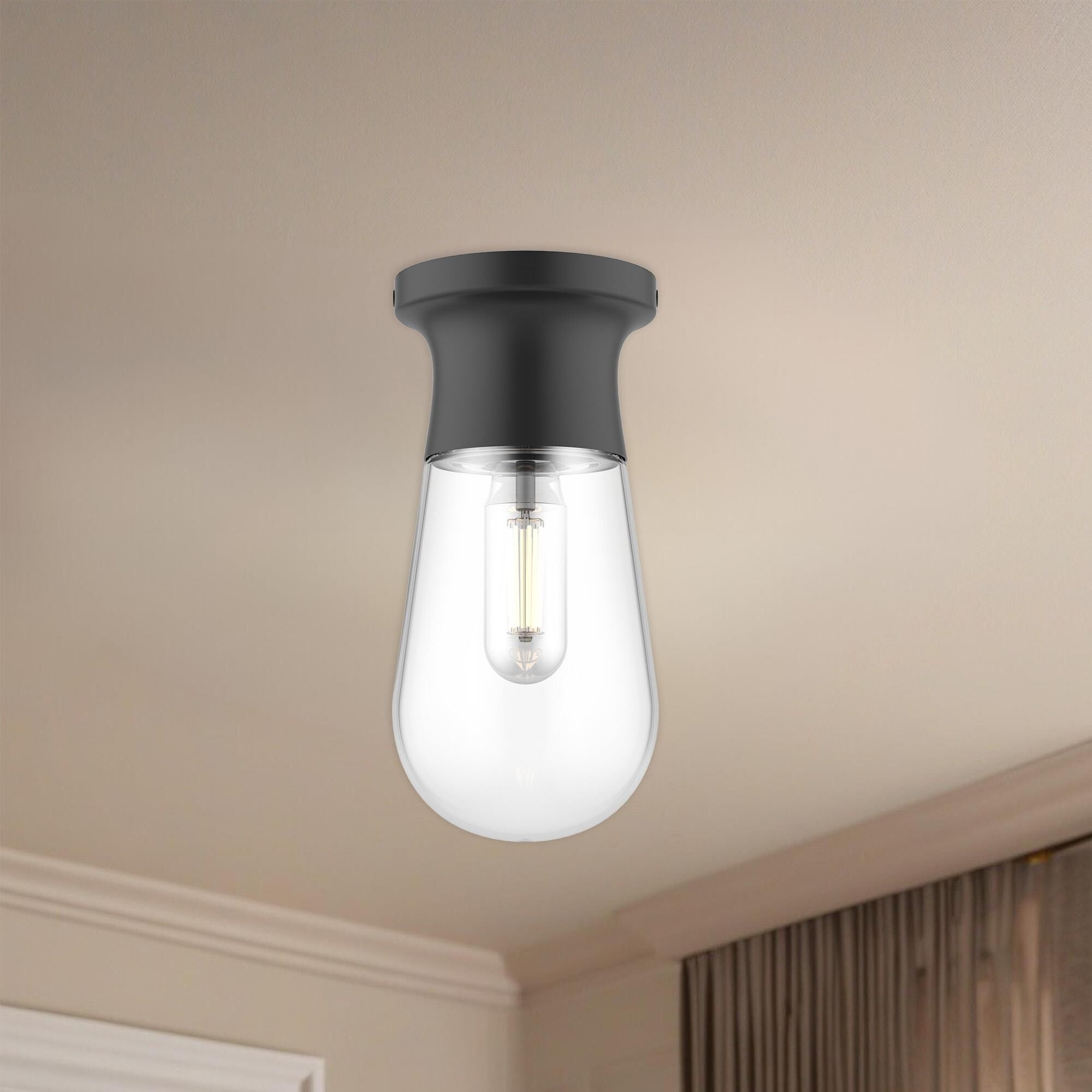 Marcel 4 Inch 1 Light Semi Flush Mount by Alora Mood