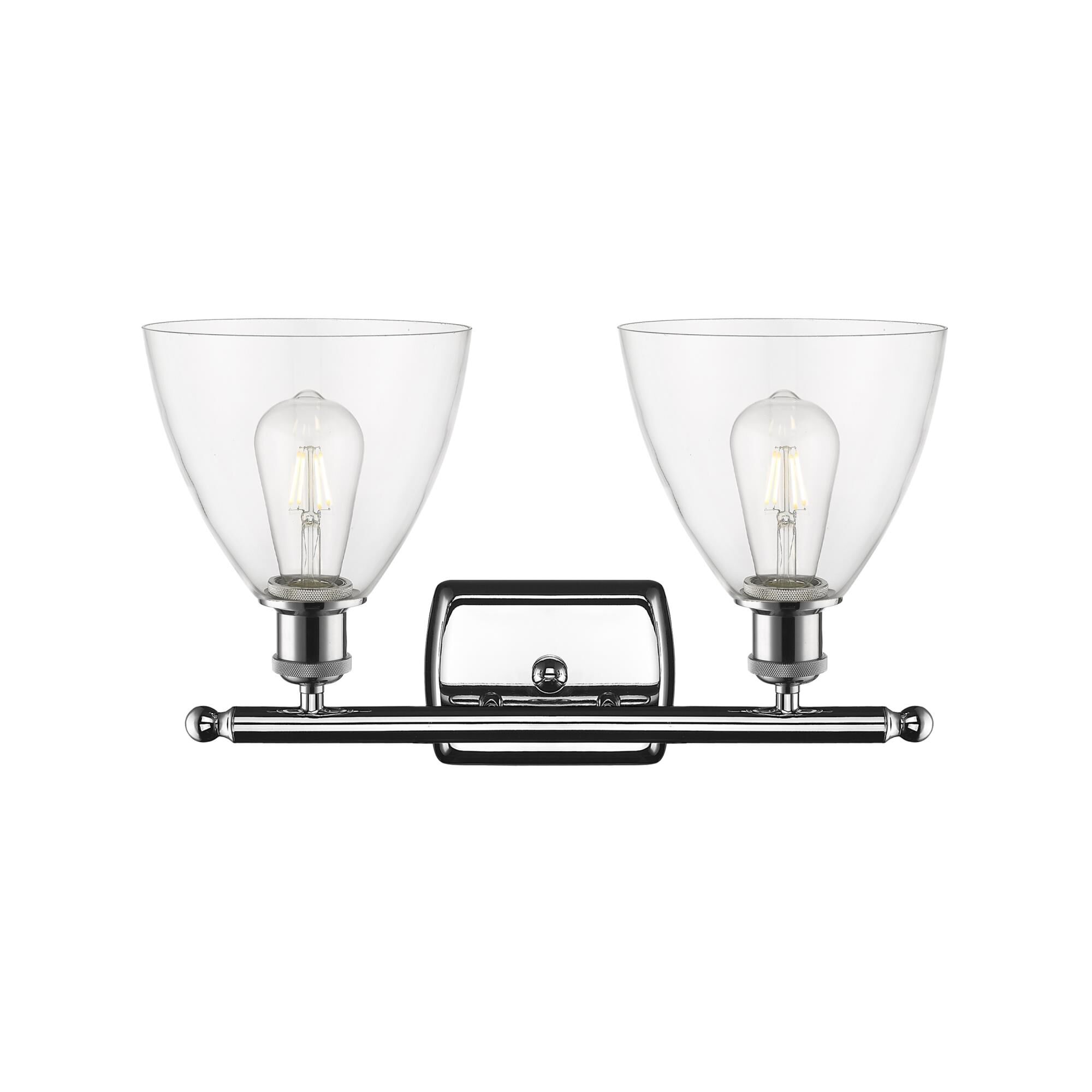 Shown in Polished Chrome finish and Clear Ballston Dome glass and No Shade shade