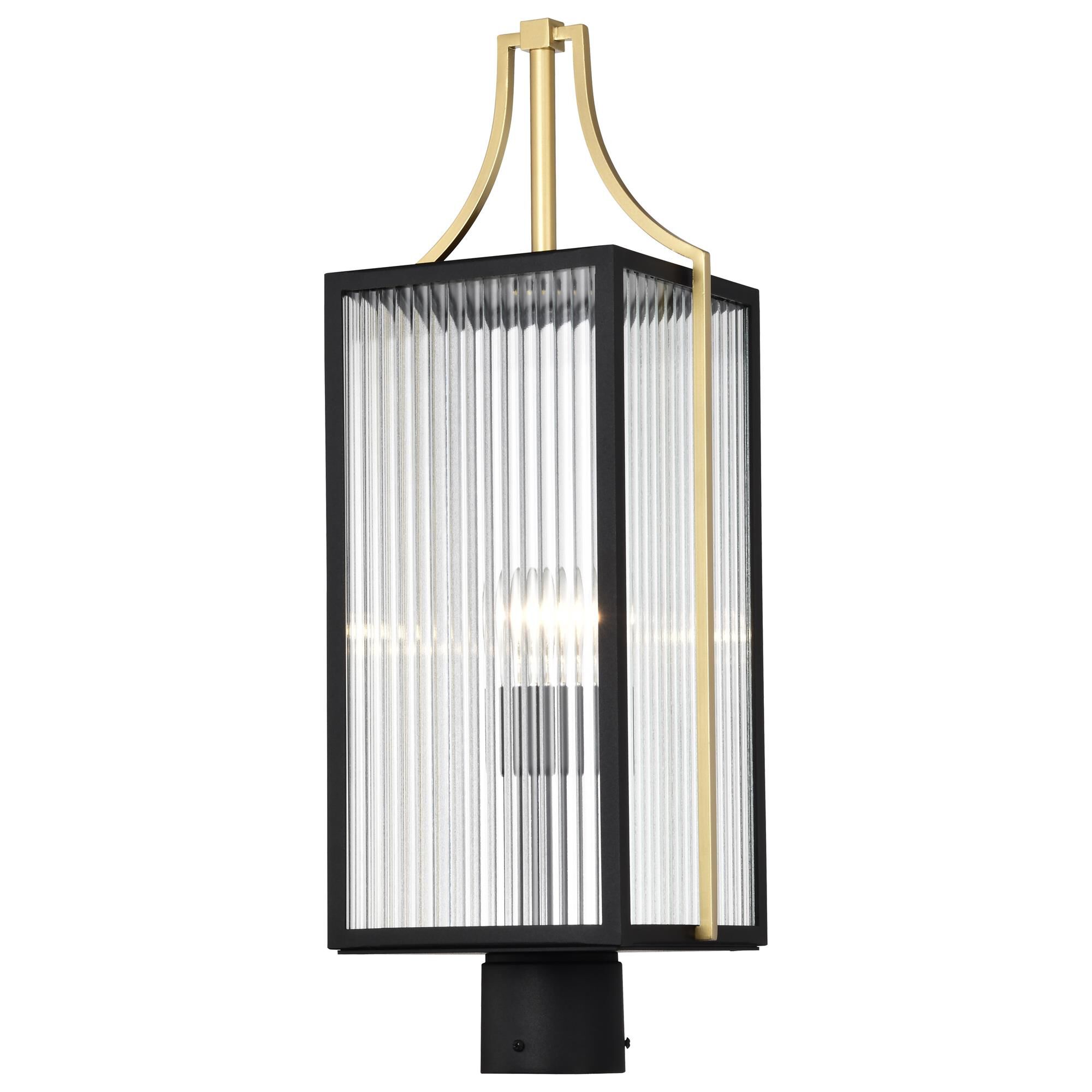 Shown in Black and Gold finish and Clear glass