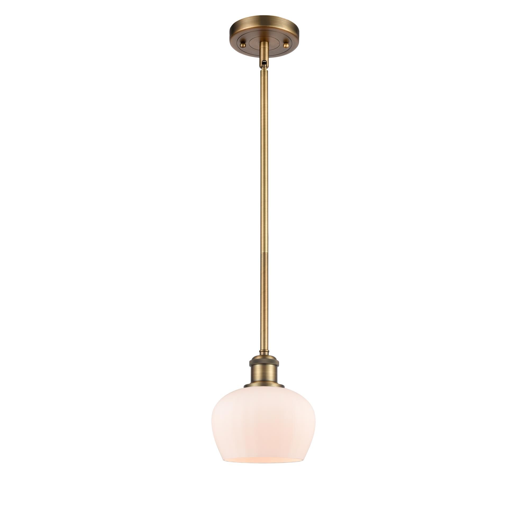 Shown in Brushed Brass finish and Bowl glass and Glass shade