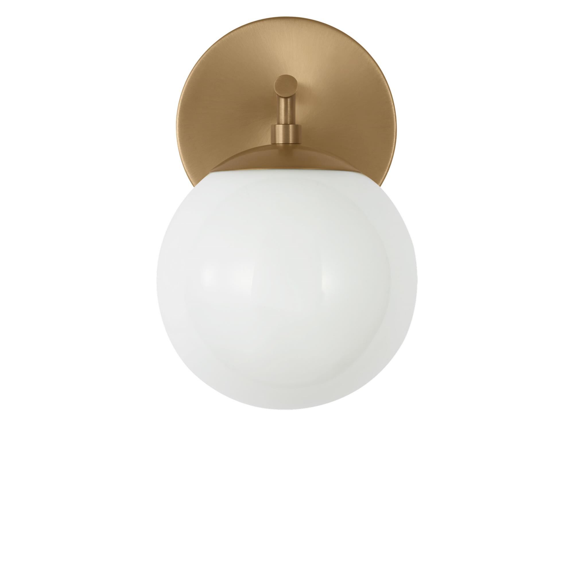 Shown in Satin Brass finish and Clear White glass
