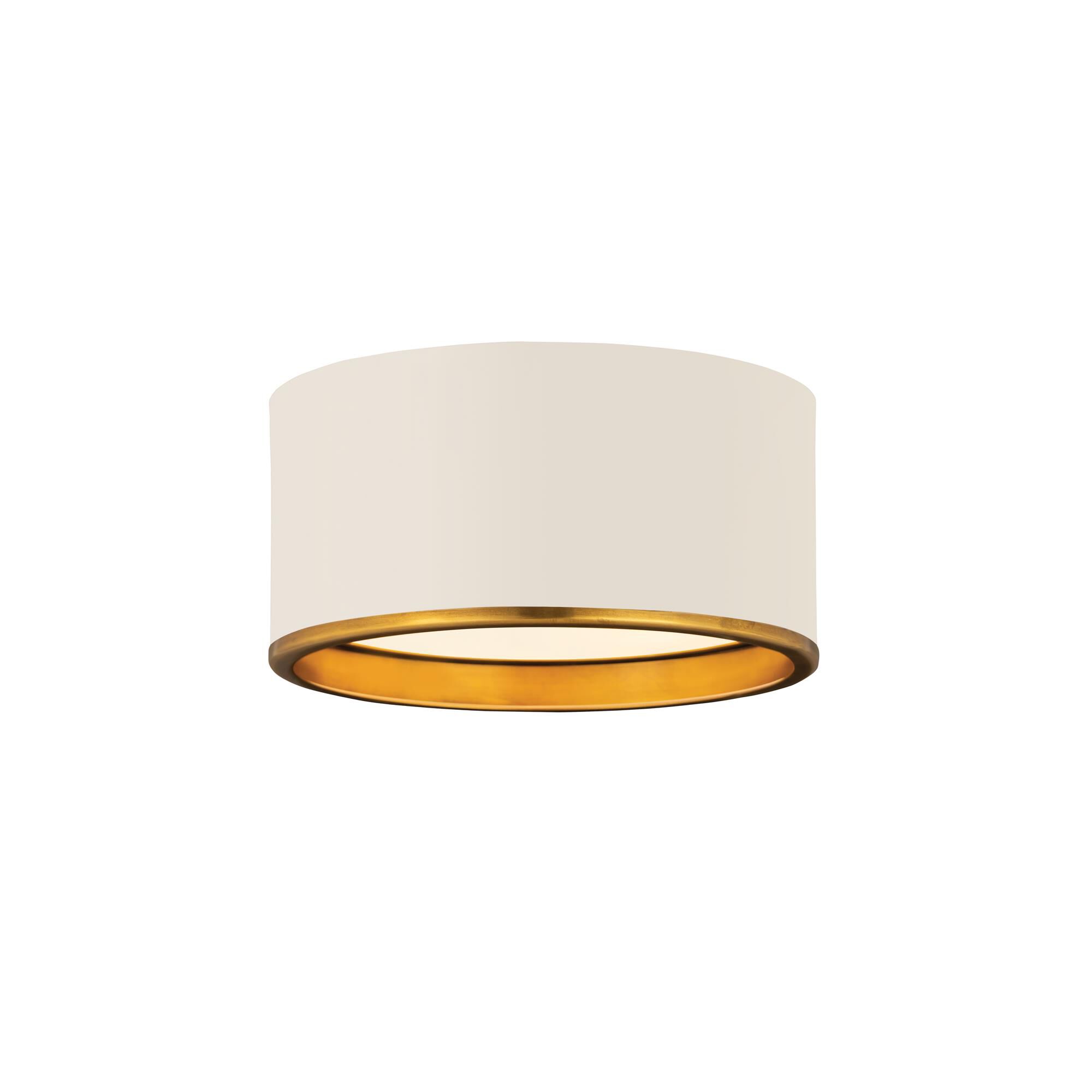 Shown in Matte White And Rubbed Brass finish and Steel glass and Steel shade