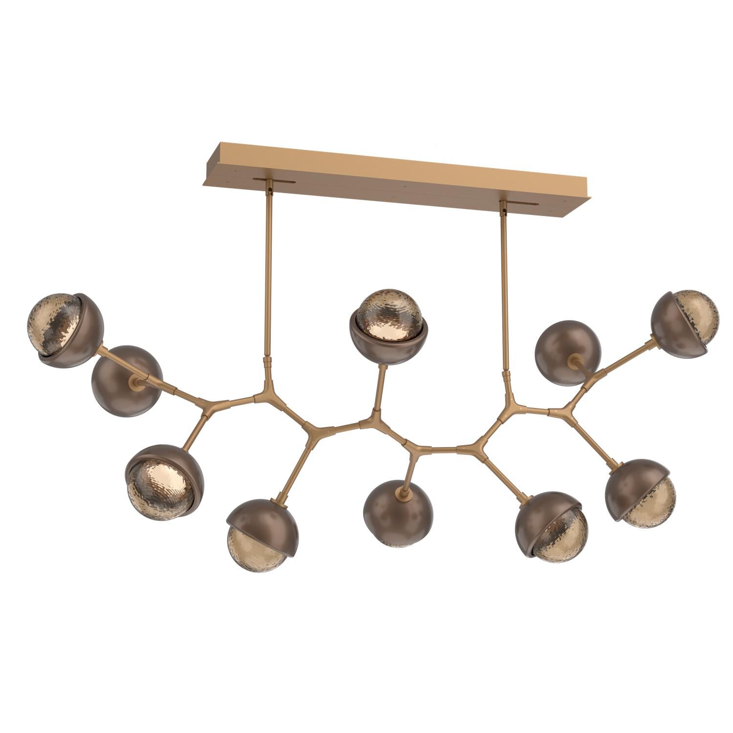 Shown in Novel Brass finish and Bronze glass and Burnished Bronze accent