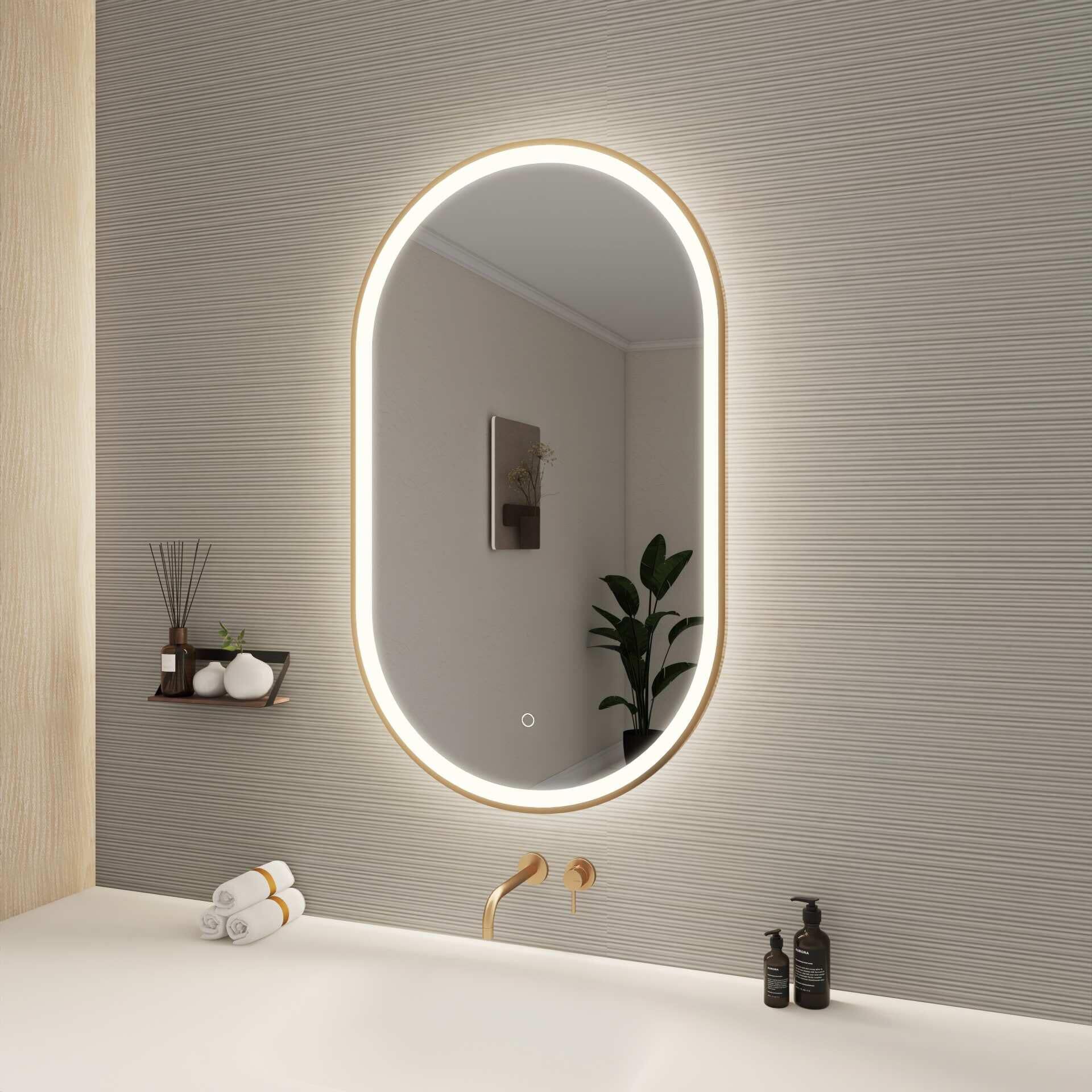Harmoni 40 Inch Oval LED Lighted Mirror by Elegant Decor