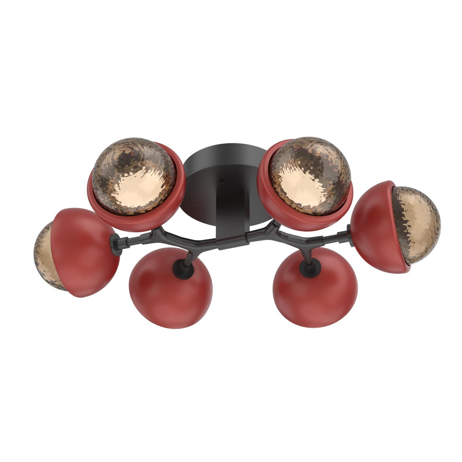 Shown in Matte Black finish and Bronze glass and Cinnamon Red accent