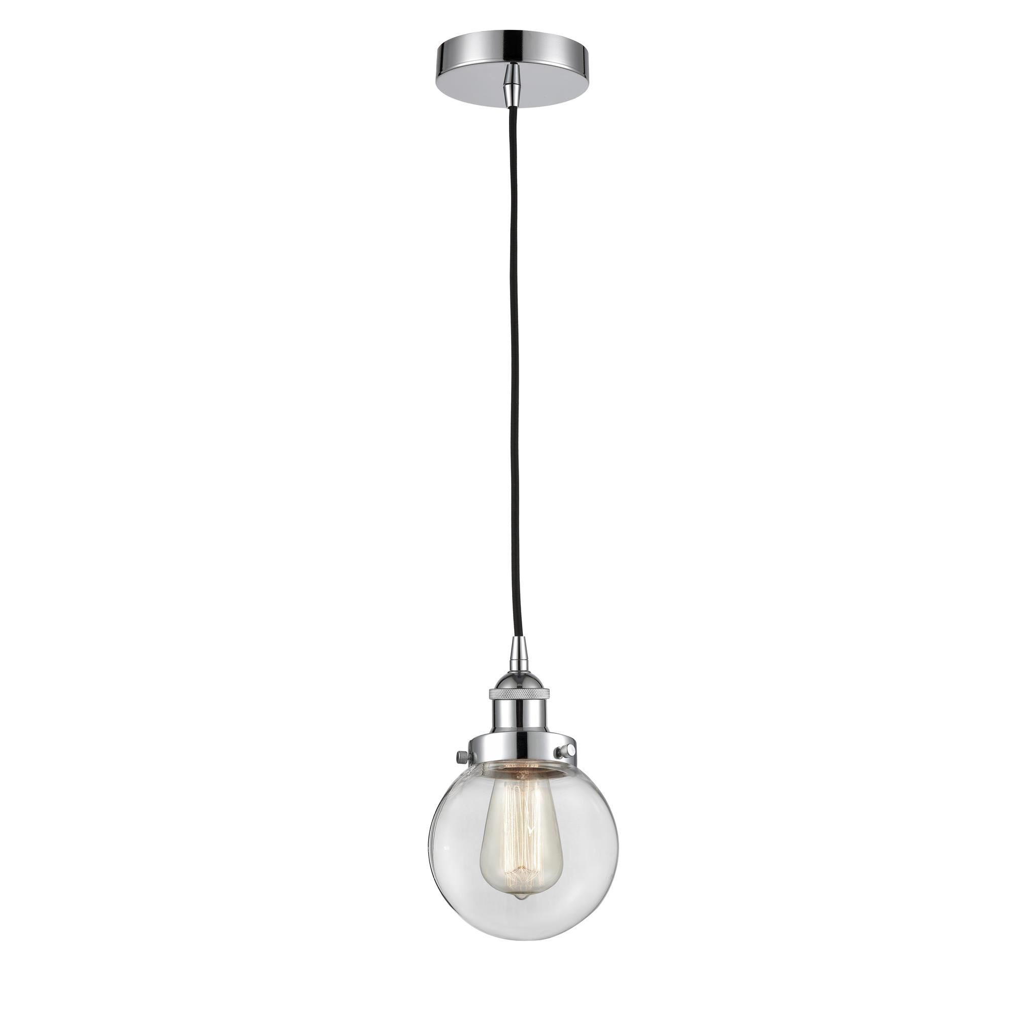 Shown in Polished Chrome finish and Clear Beacon glass