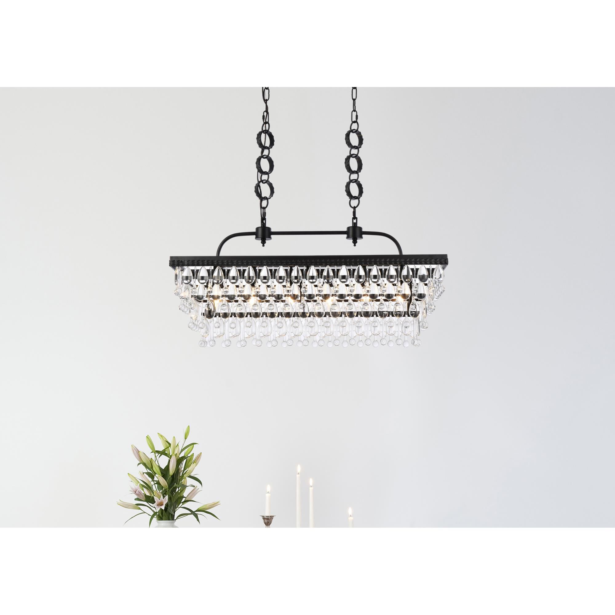Nordic 32 Inch 6 Light Linear Suspension Light by Elegant Lighting