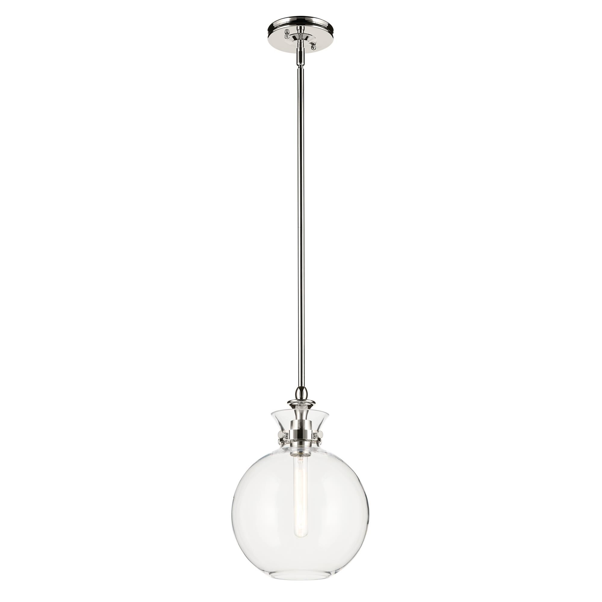 Shown in Polished Nickel finish and Clear glass