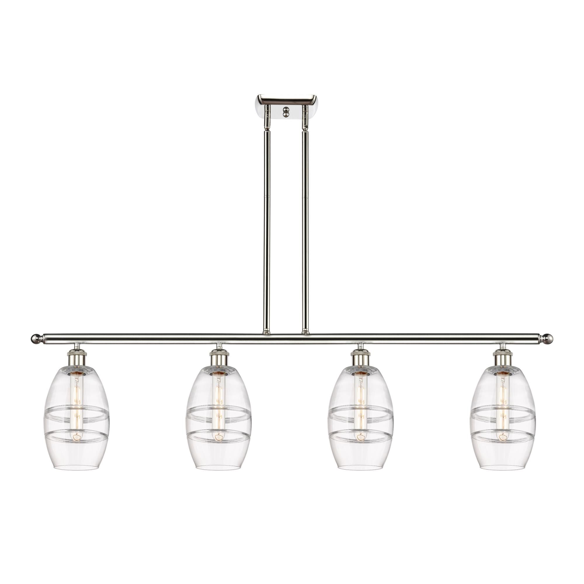 Shown in Polished Nickel finish and Clear glass