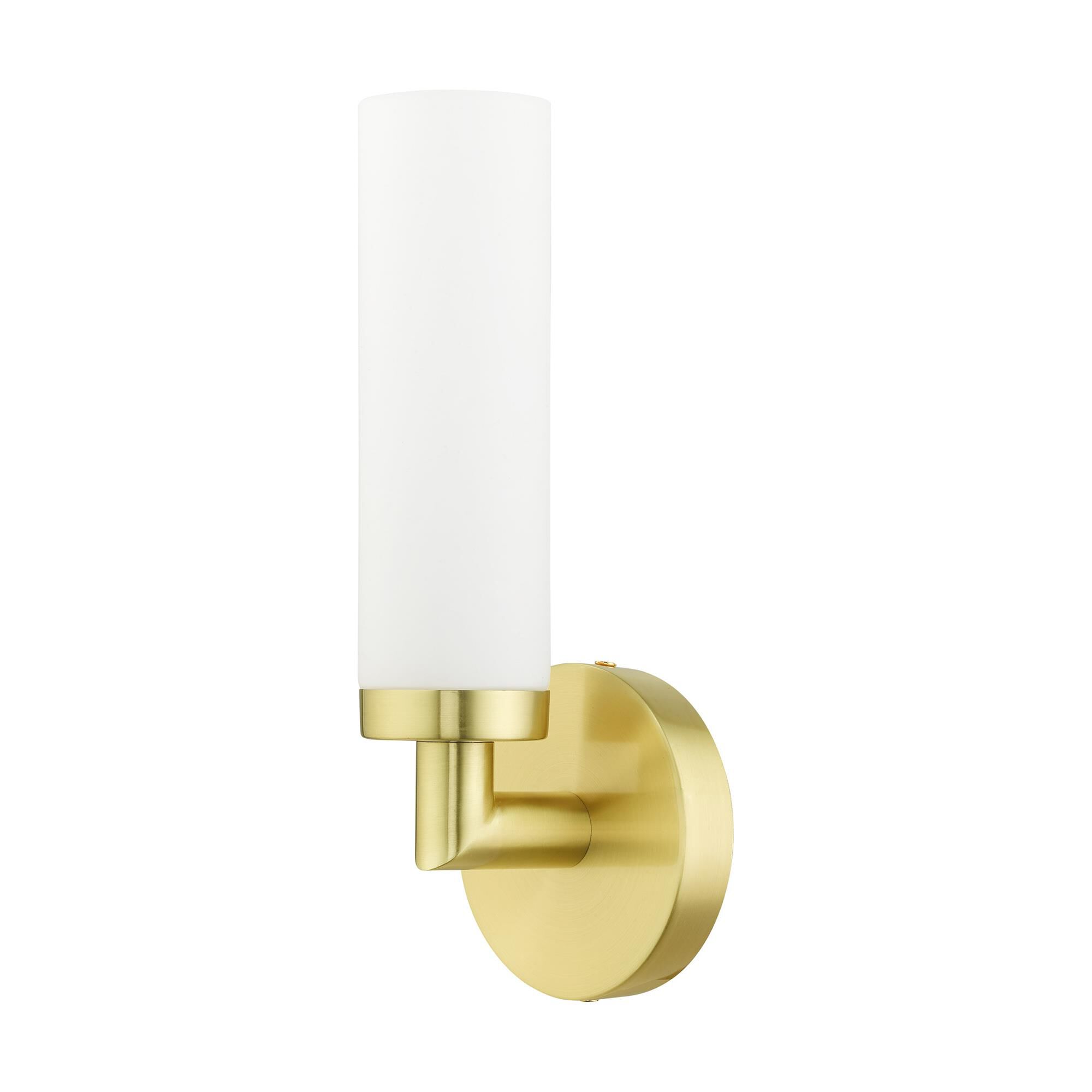 Shown in Satin Brass finish and Hand Blown Satin Opal White glass and Hand Blown Satin Opal White Glass shade