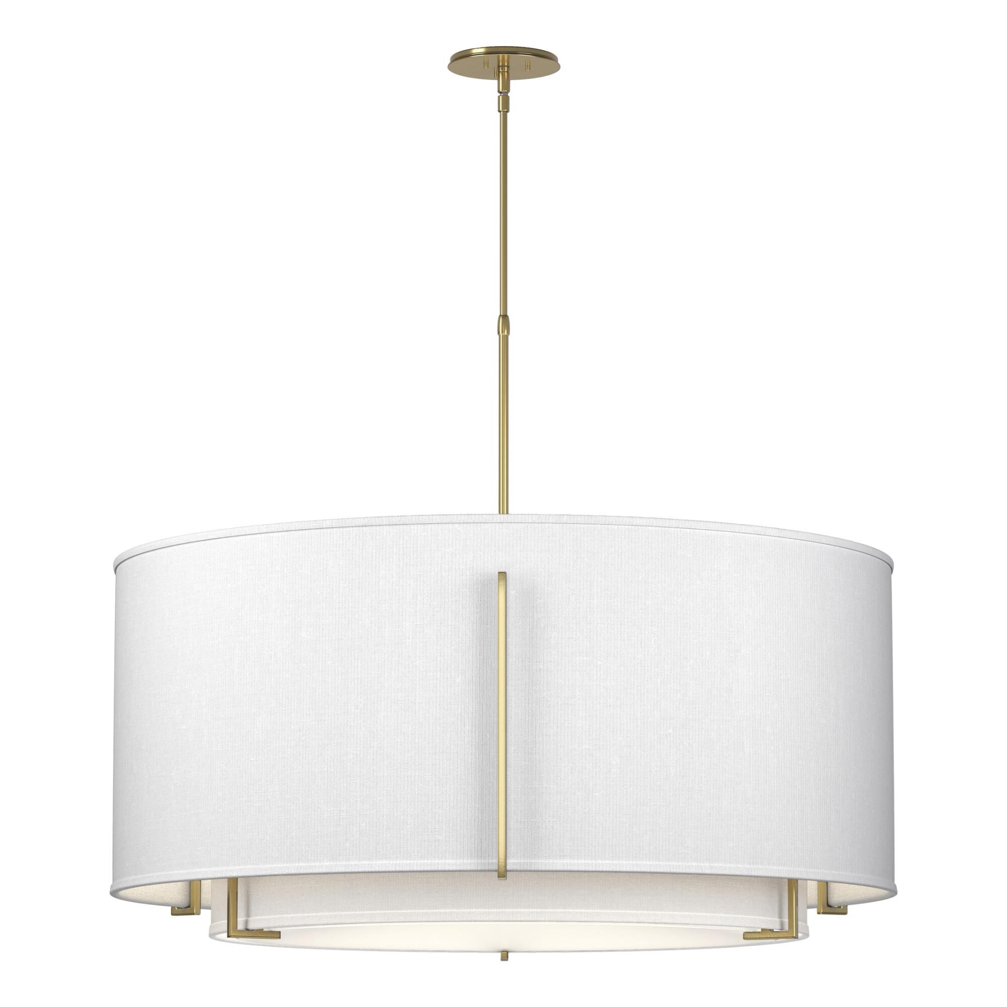 Shown in Modern Brass finish and White shade