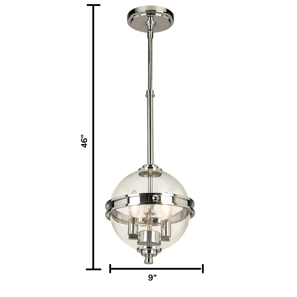 Shown in Chrome finish and Clear glass