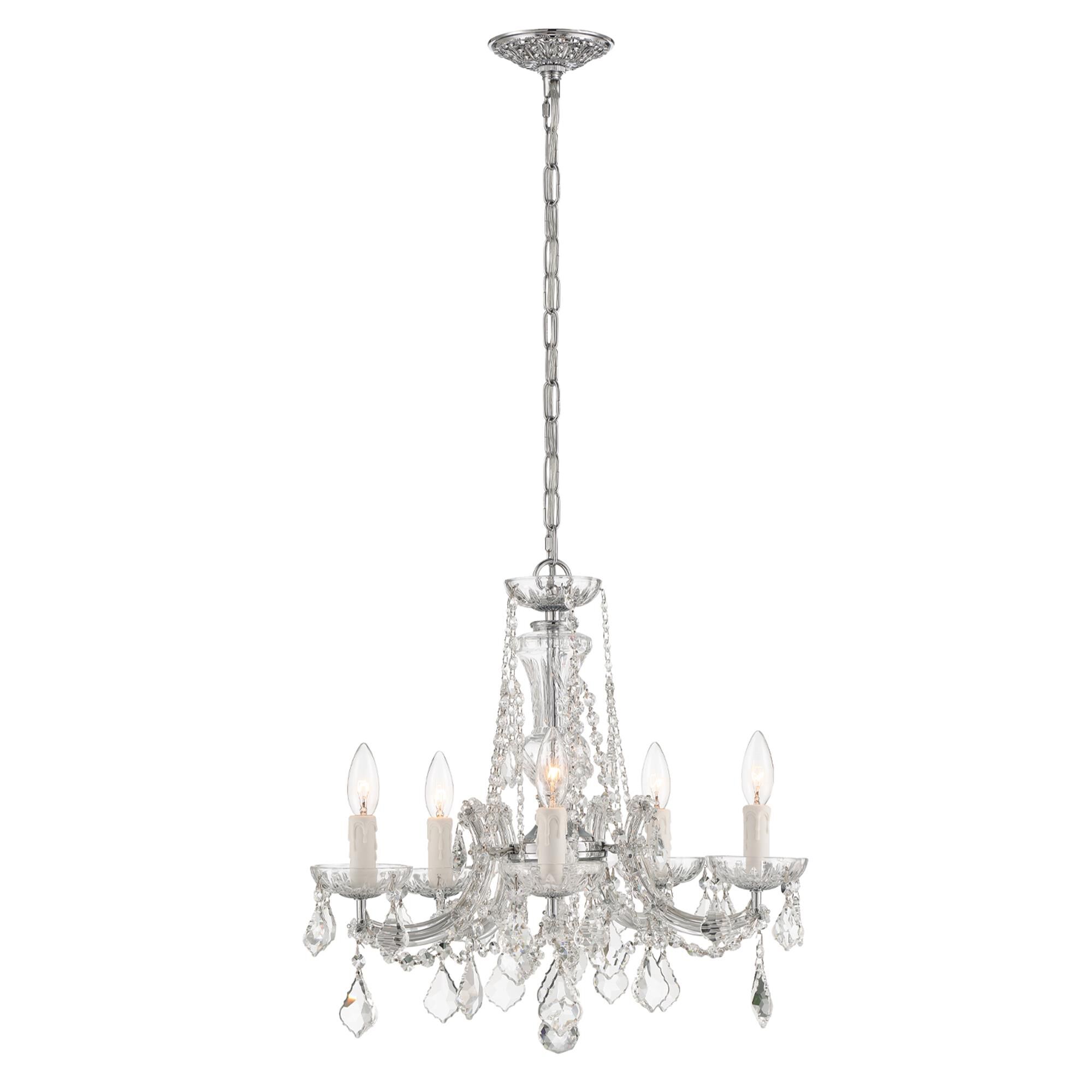 Shown in Polished Chrome finish and Clear Hand Cut crystal