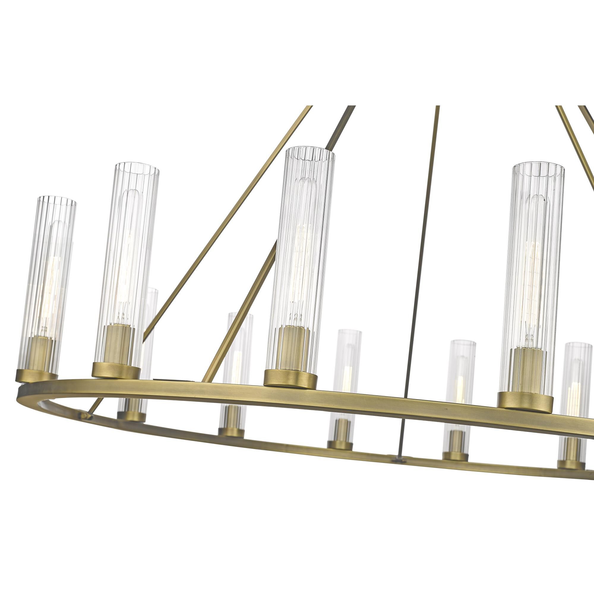 Shown in Rubbed Brass finish and Glass shade