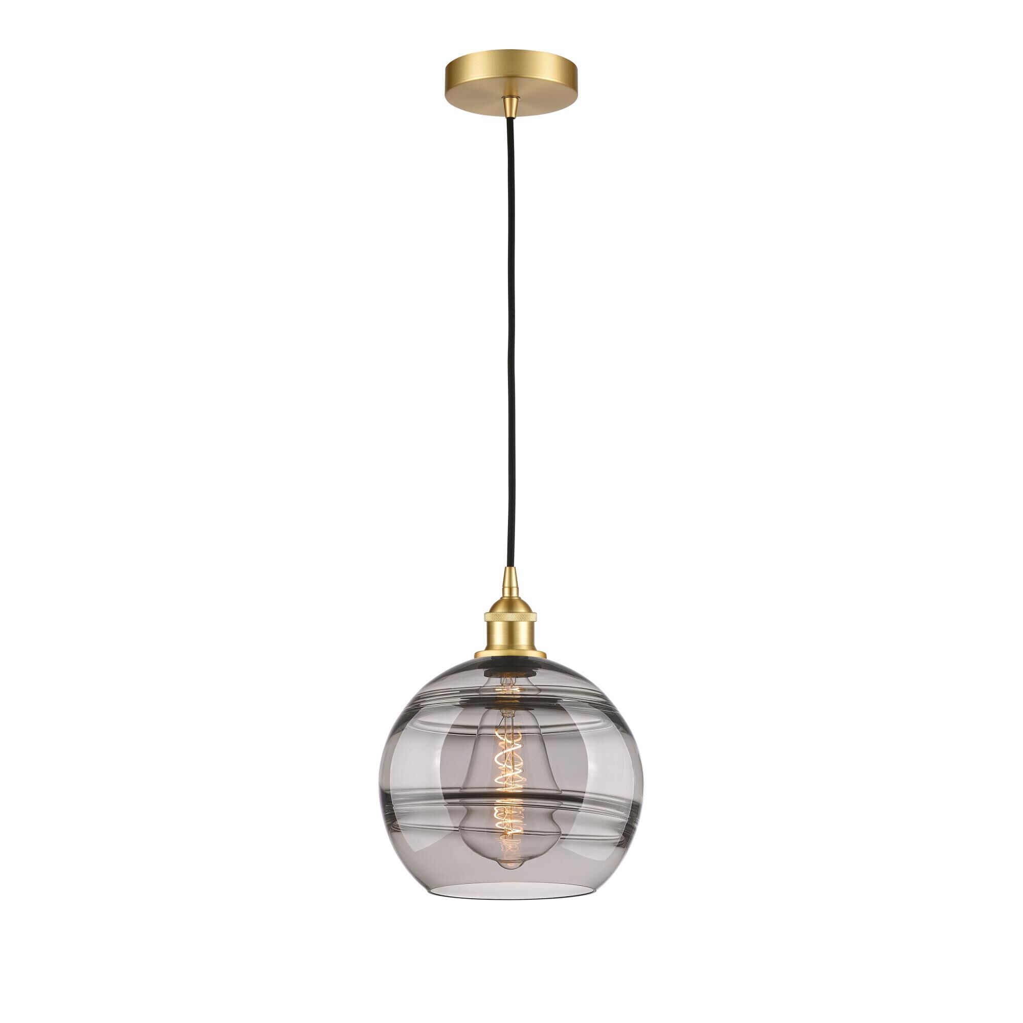 Shown in Satin Gold finish and Light Smoke glass