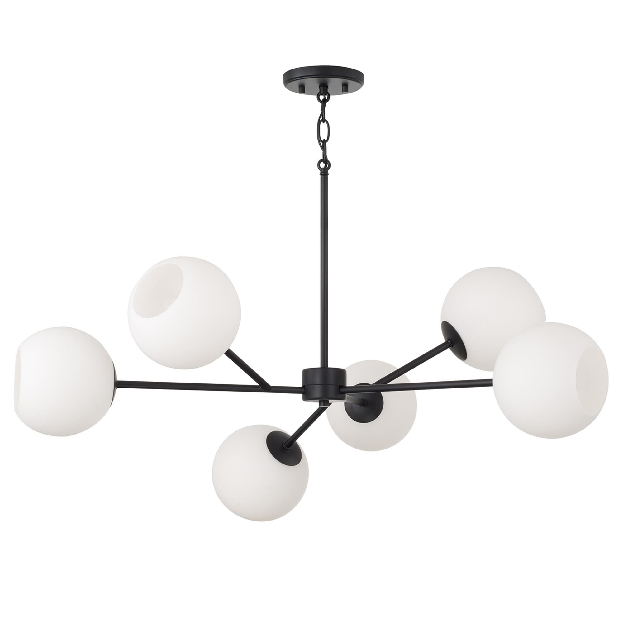 Shown in Matte Black finish and Soft White glass