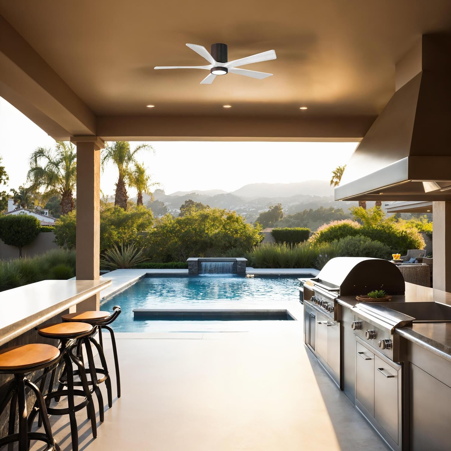 Irene 52 Inch Flush Mount Fan with Light Kit by Matthews Fan Company