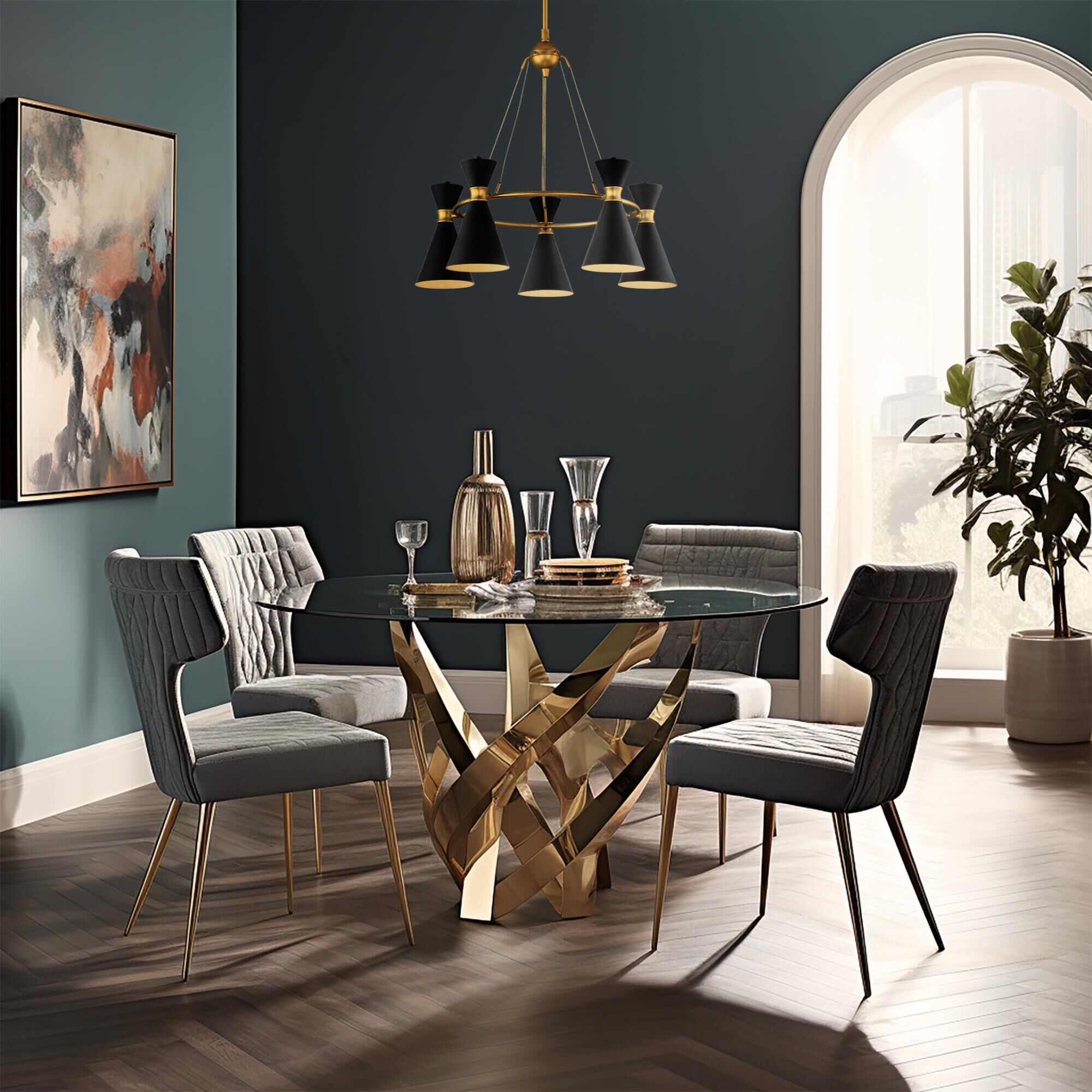 Conic 26 Inch 5 Light Chandelier by Kovacs