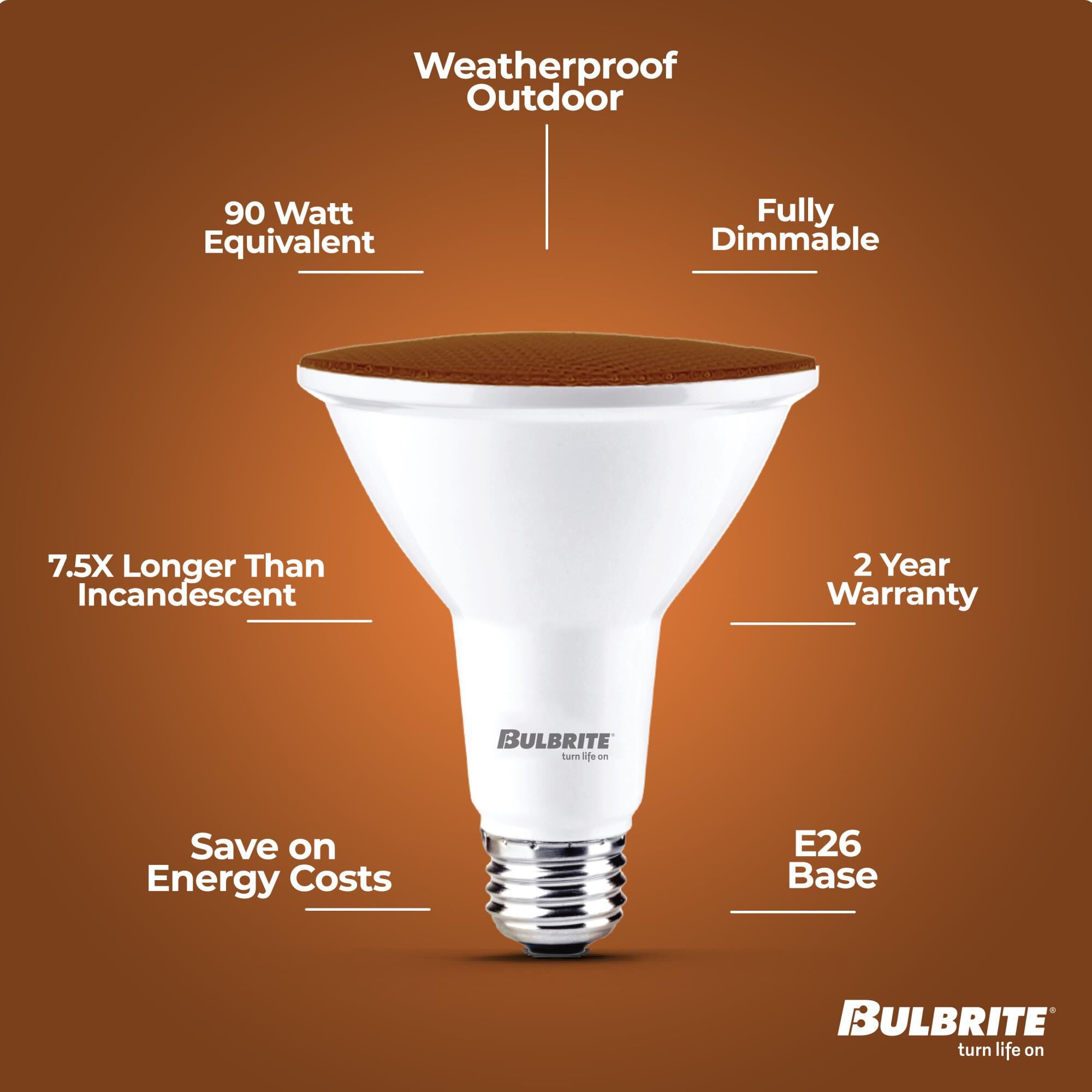 Amber PAR38 Base E26 LED Light Bulb,