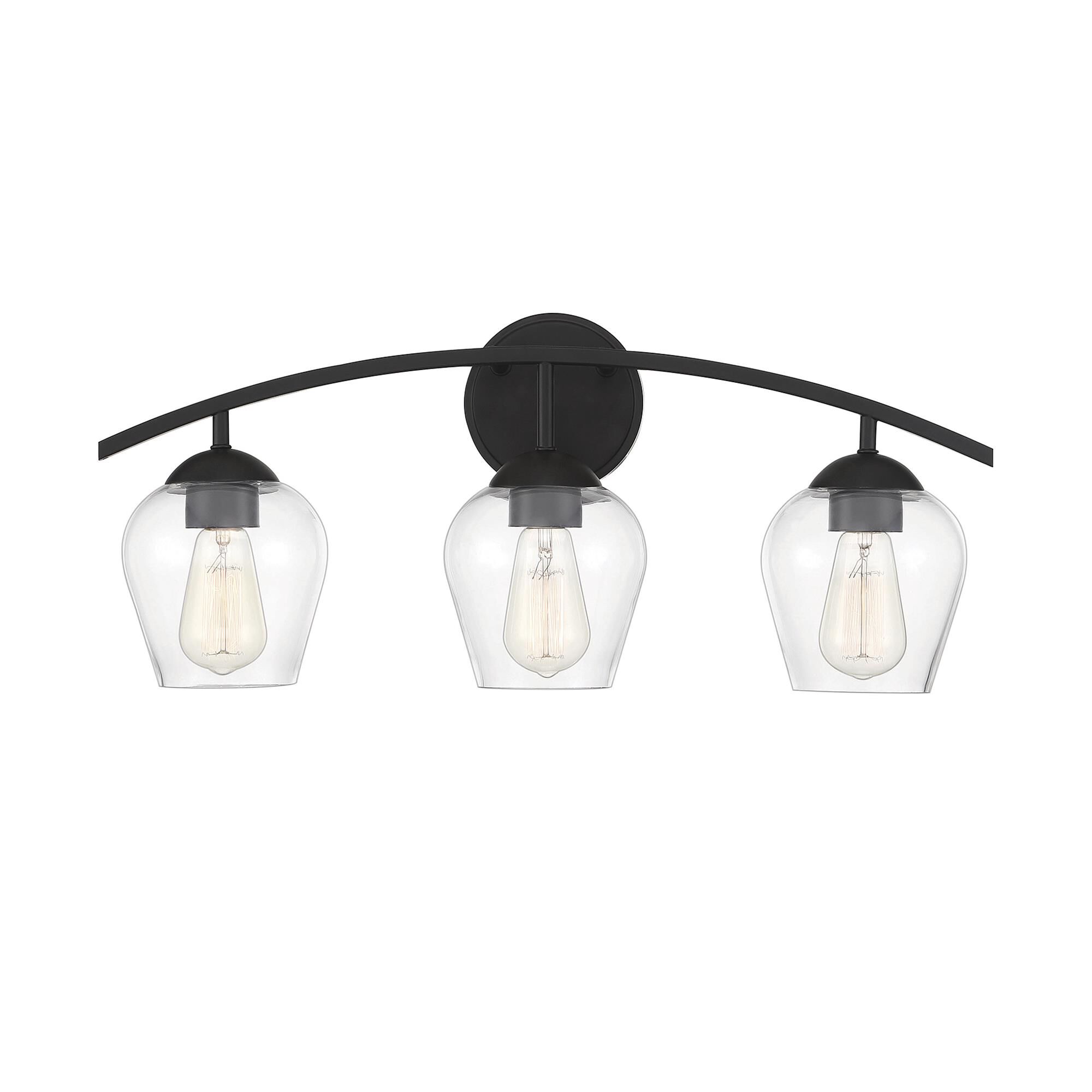Shown in Matte Black finish and Clear glass