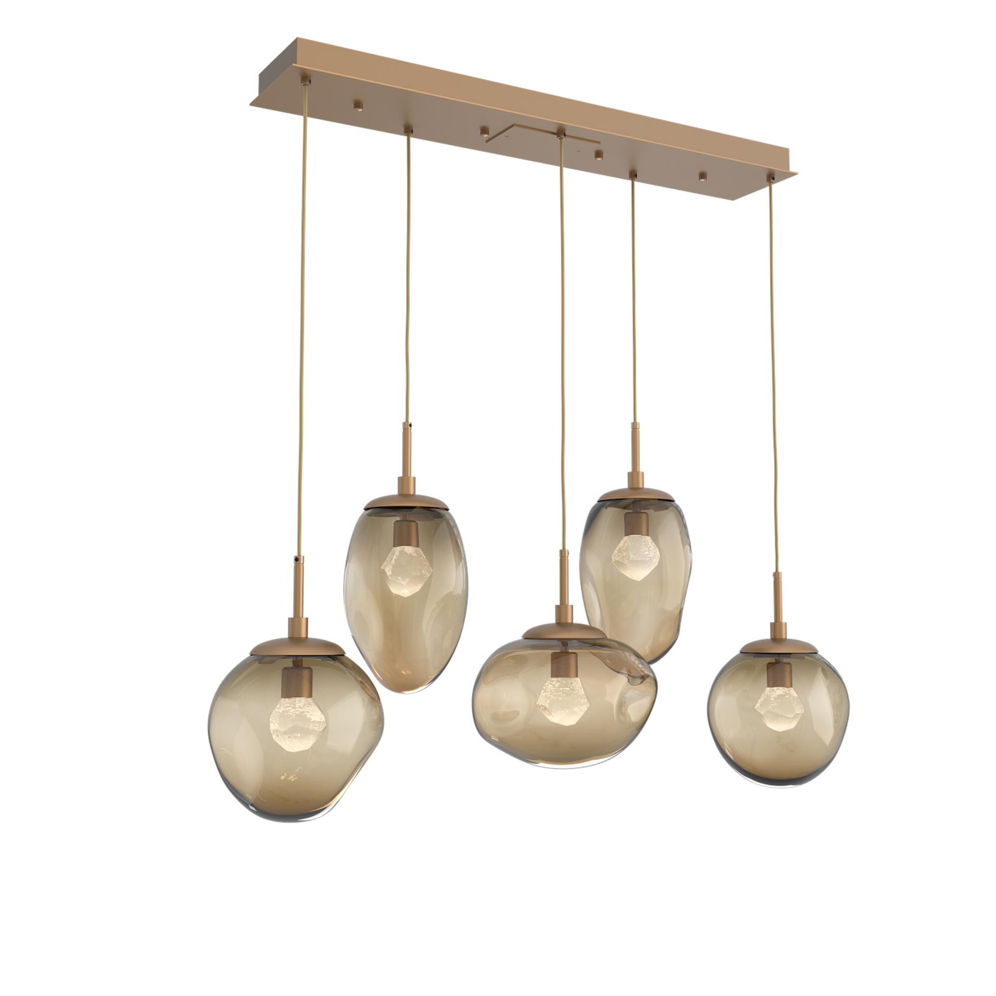 Shown in Novel Brass finish and Zircon Inner And Bronze Outer glass