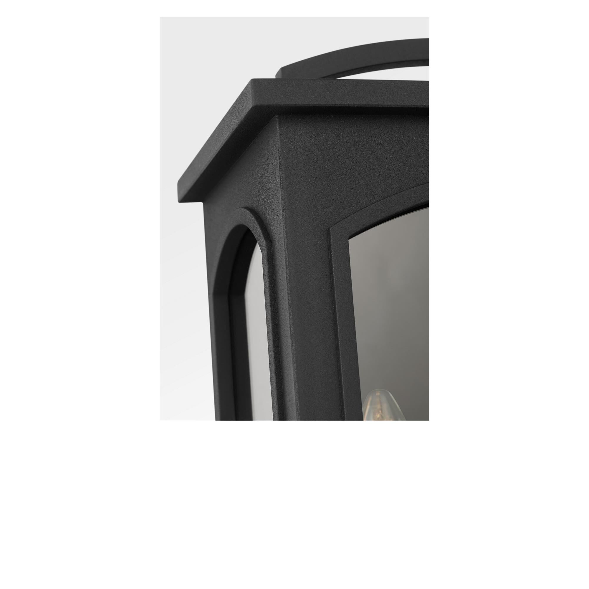 Shown in Textured Black finish and Clear glass